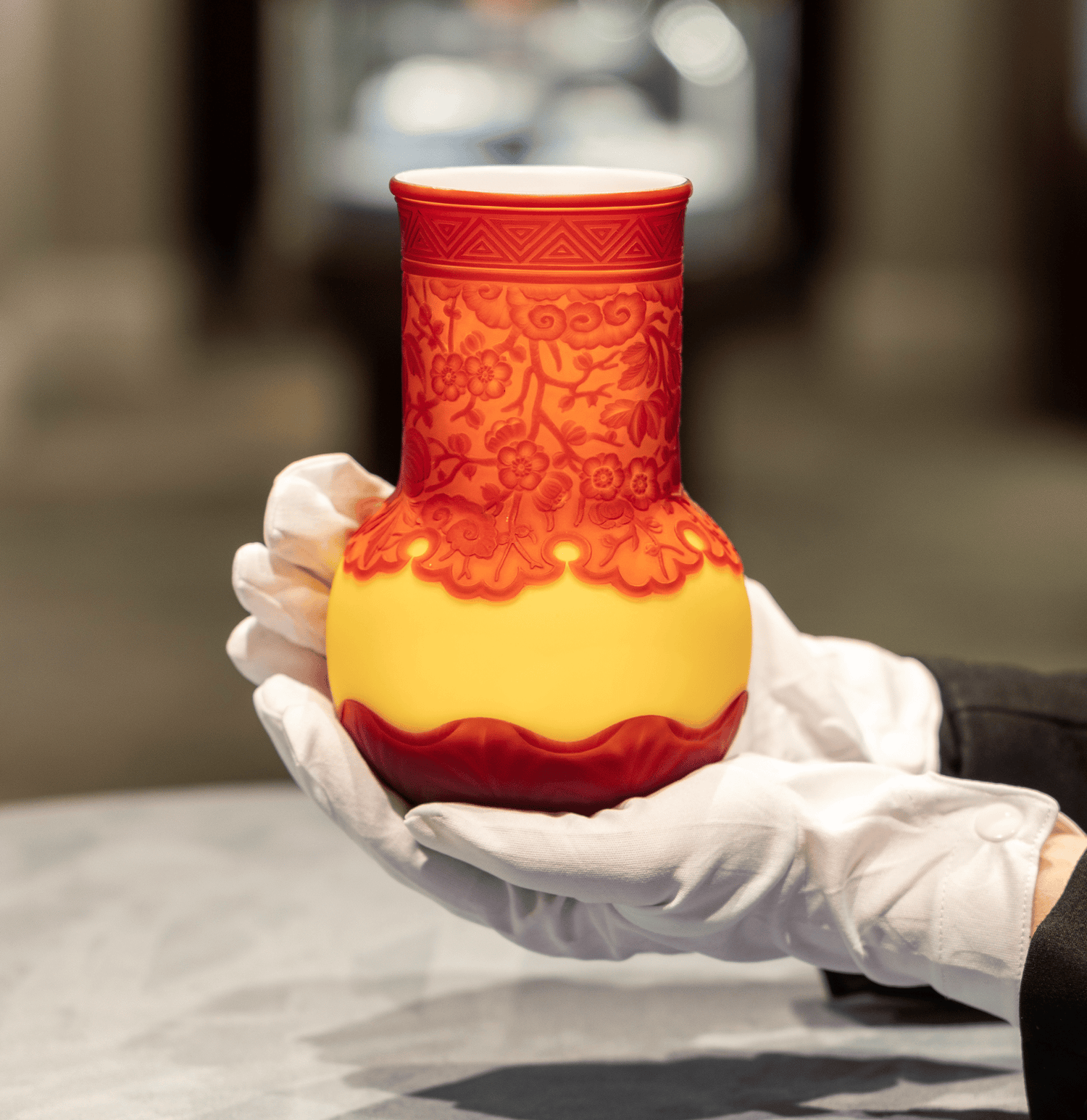 Thomas Webb & Sons Tri-Layer Cameo Vase