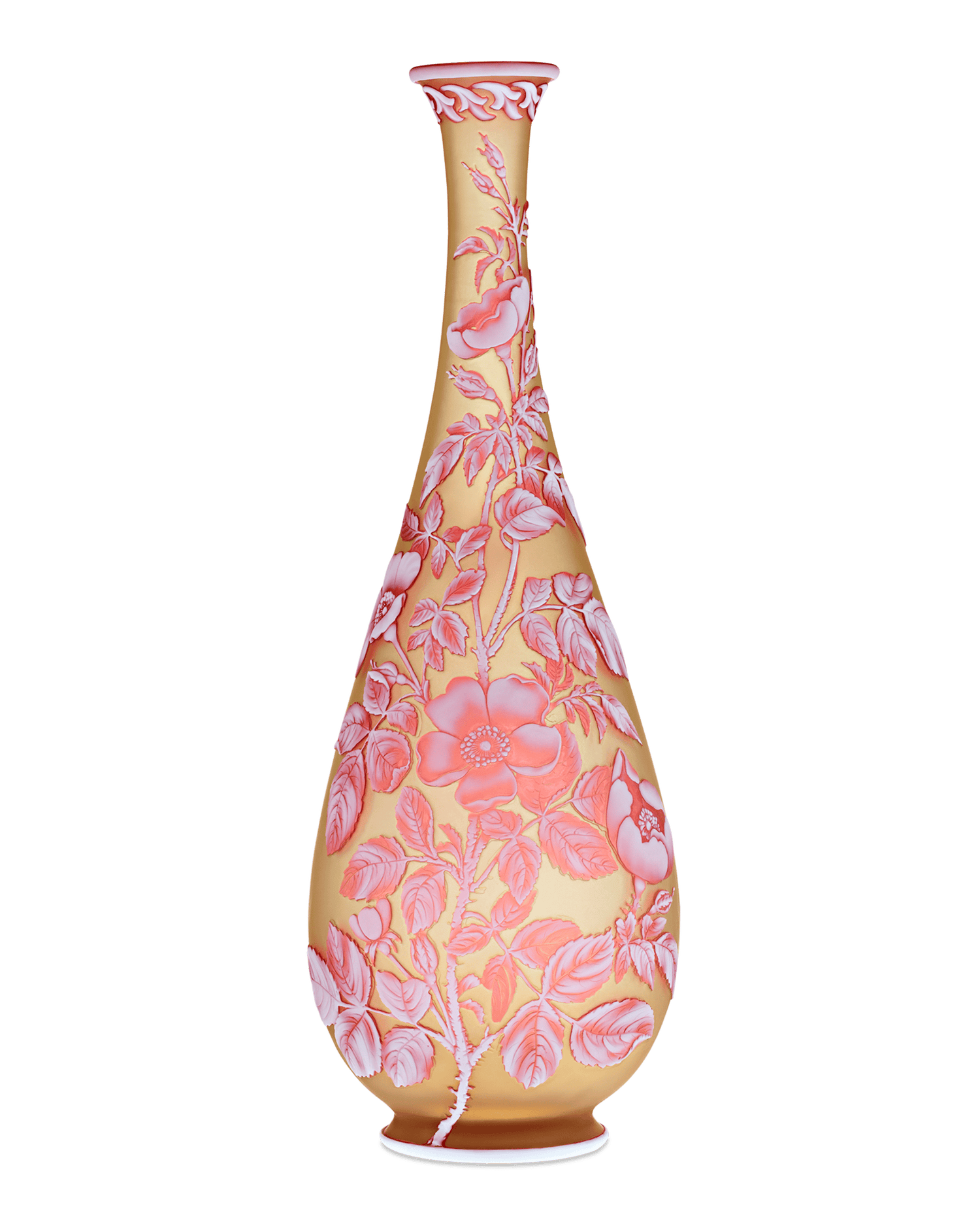 Thomas Webb & Sons Tri-Color Cameo Vase