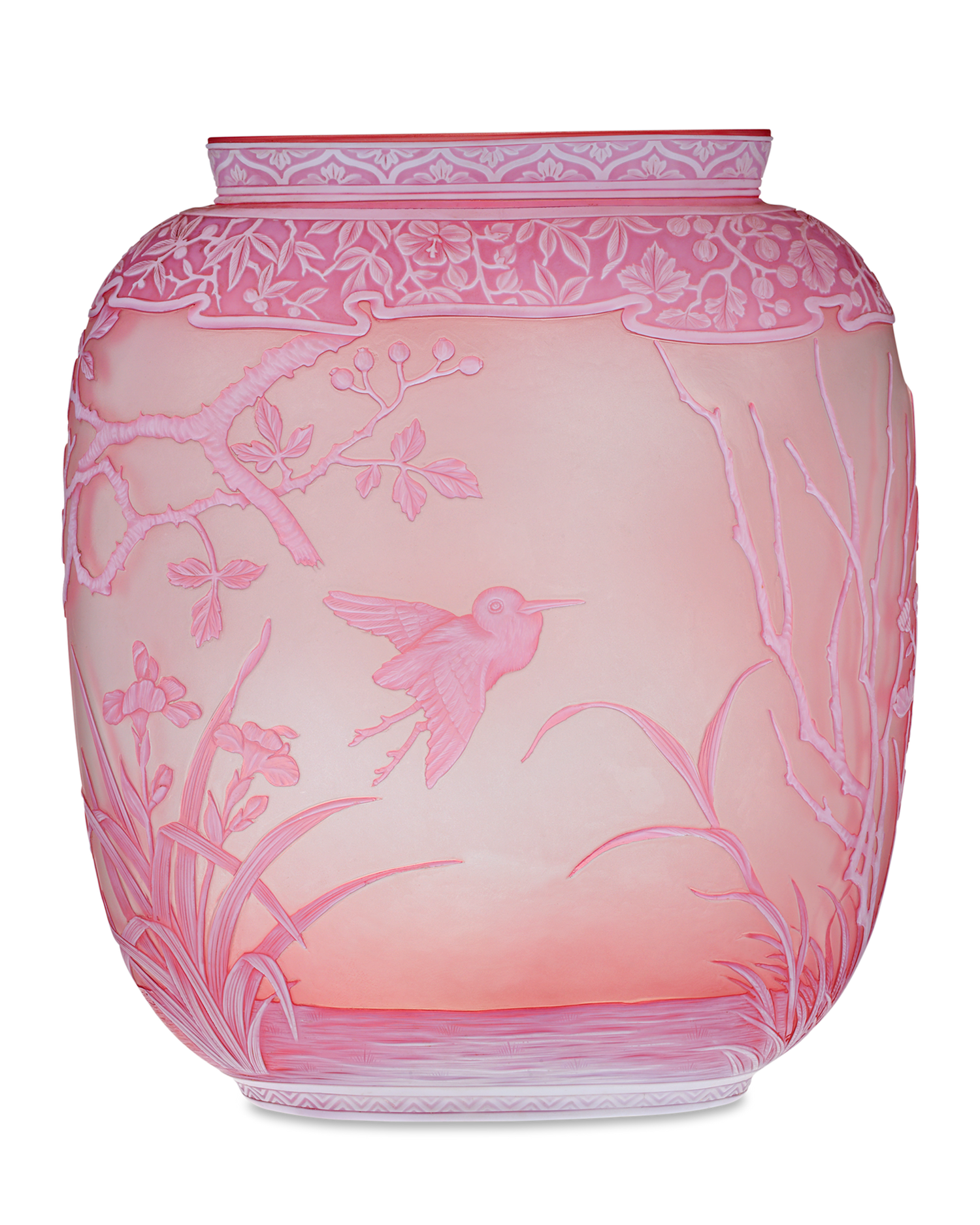 Thomas Webb & Sons Two-Color Cameo Vase