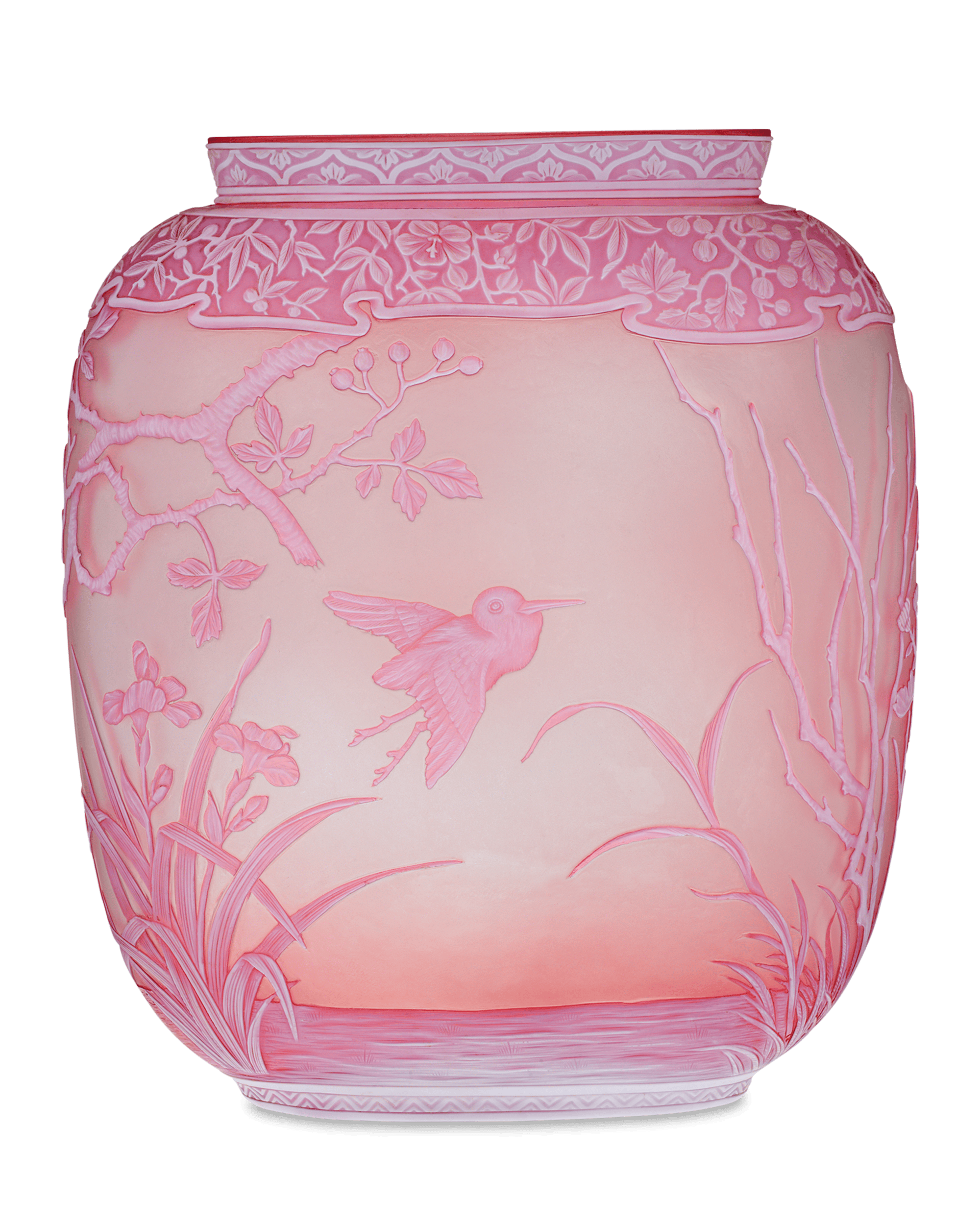 Thomas Webb & Sons Two-Color Cameo Vase