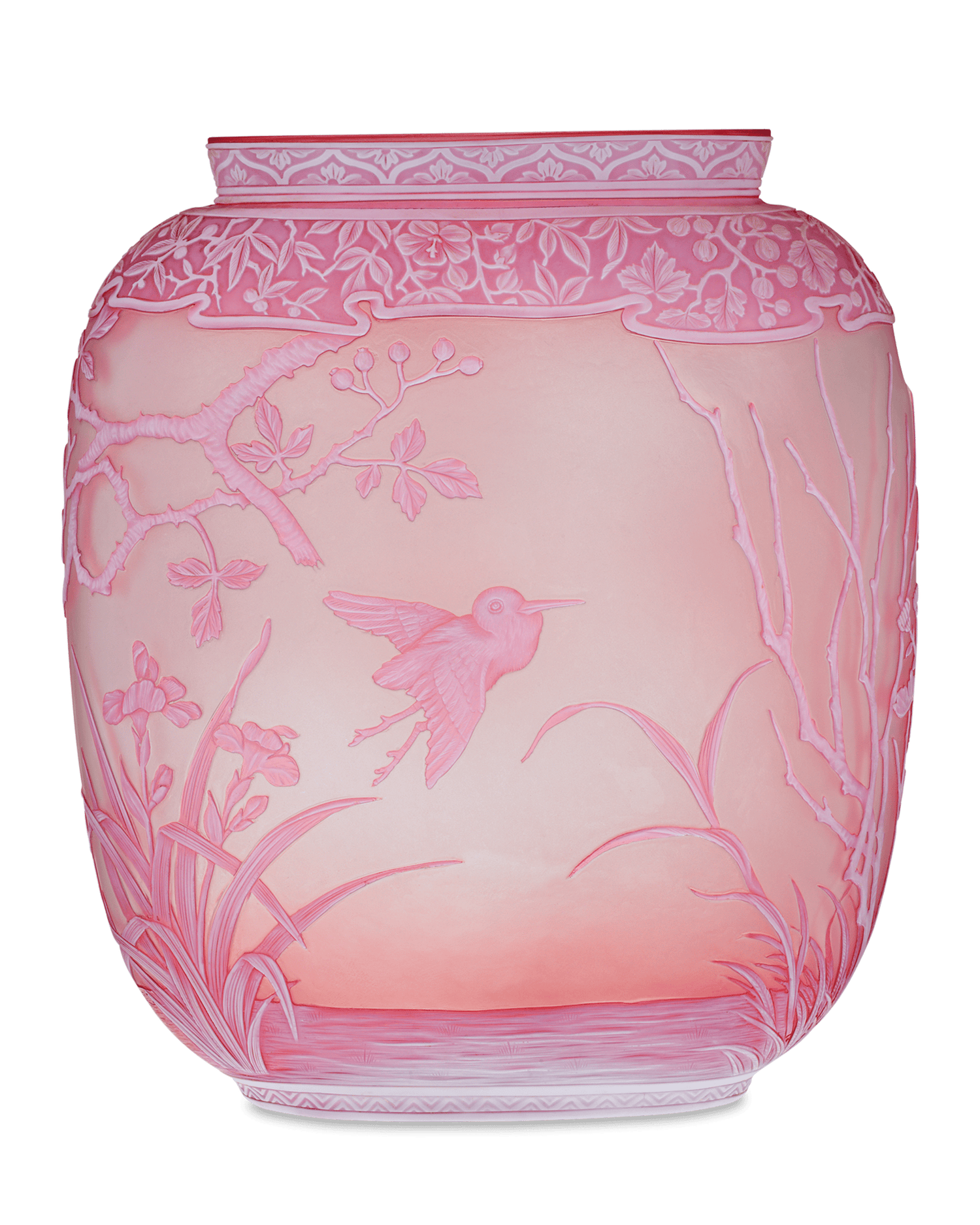Thomas Webb & Sons Two-Color Cameo Vase