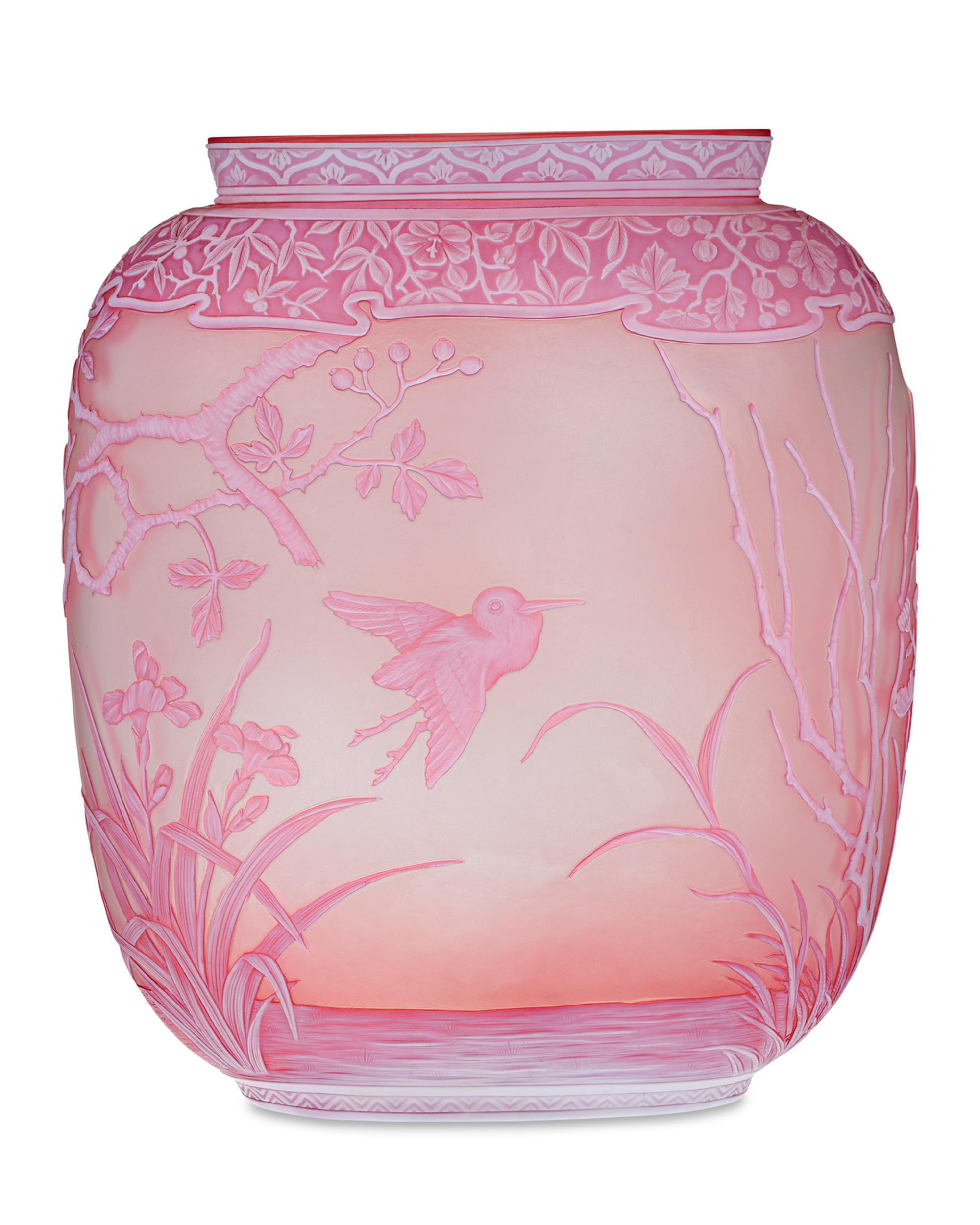 Thomas Webb & Sons Two-Color Cameo Vase