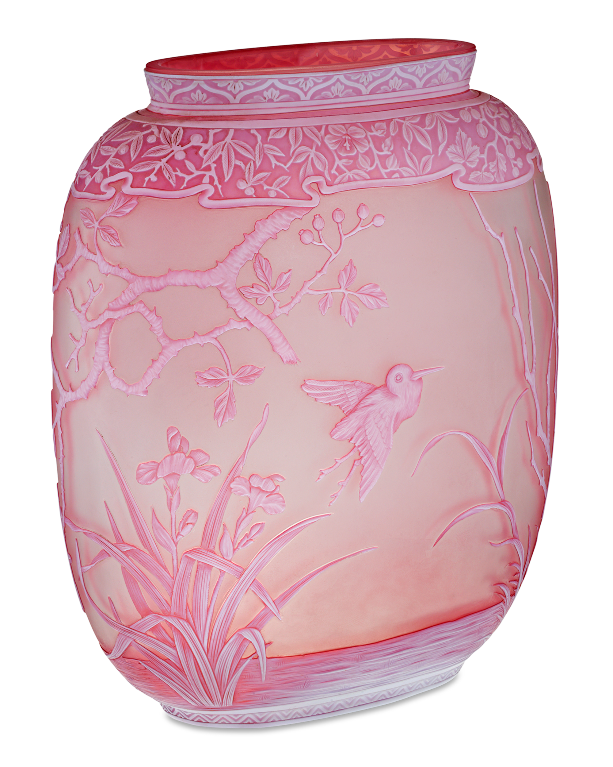 Thomas Webb & Sons Two-Color Cameo Vase