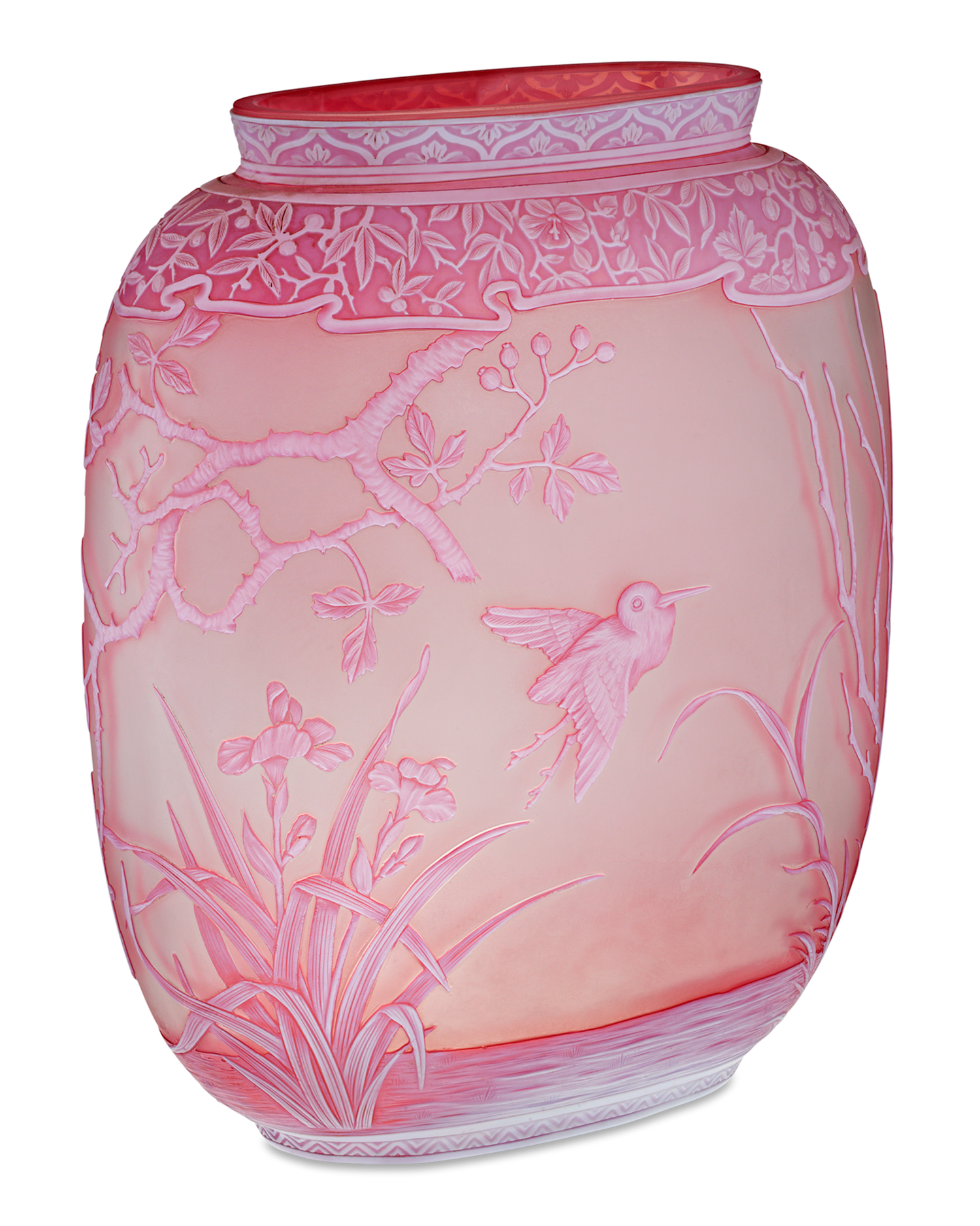 Thomas Webb & Sons Two-Color Cameo Vase