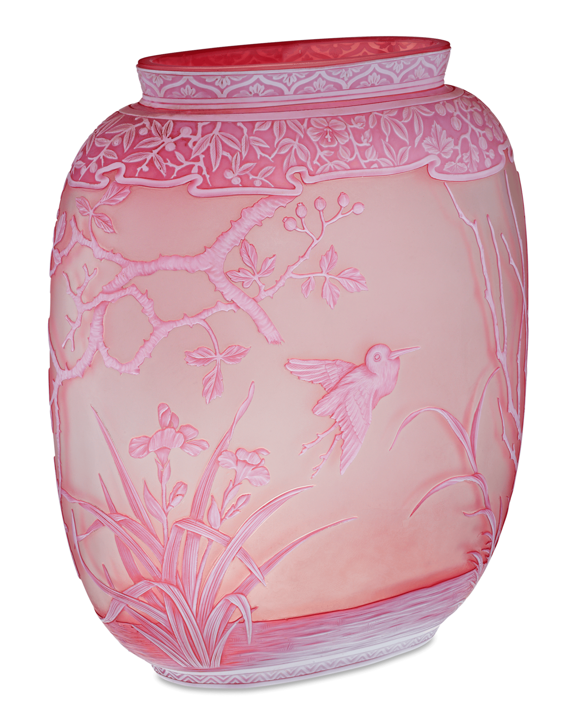 Thomas Webb & Sons Two-Color Cameo Vase