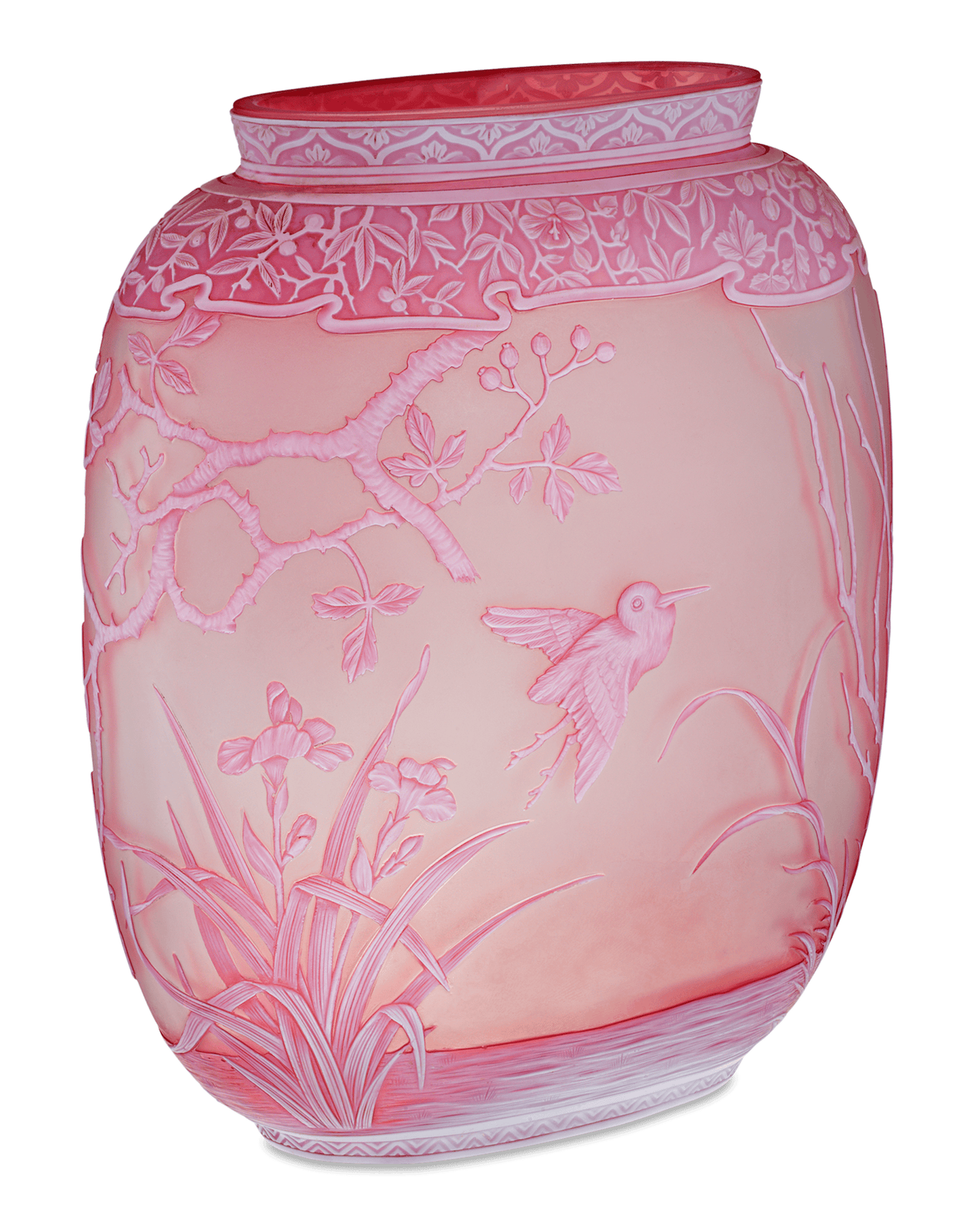 Thomas Webb & Sons Two-Color Cameo Vase