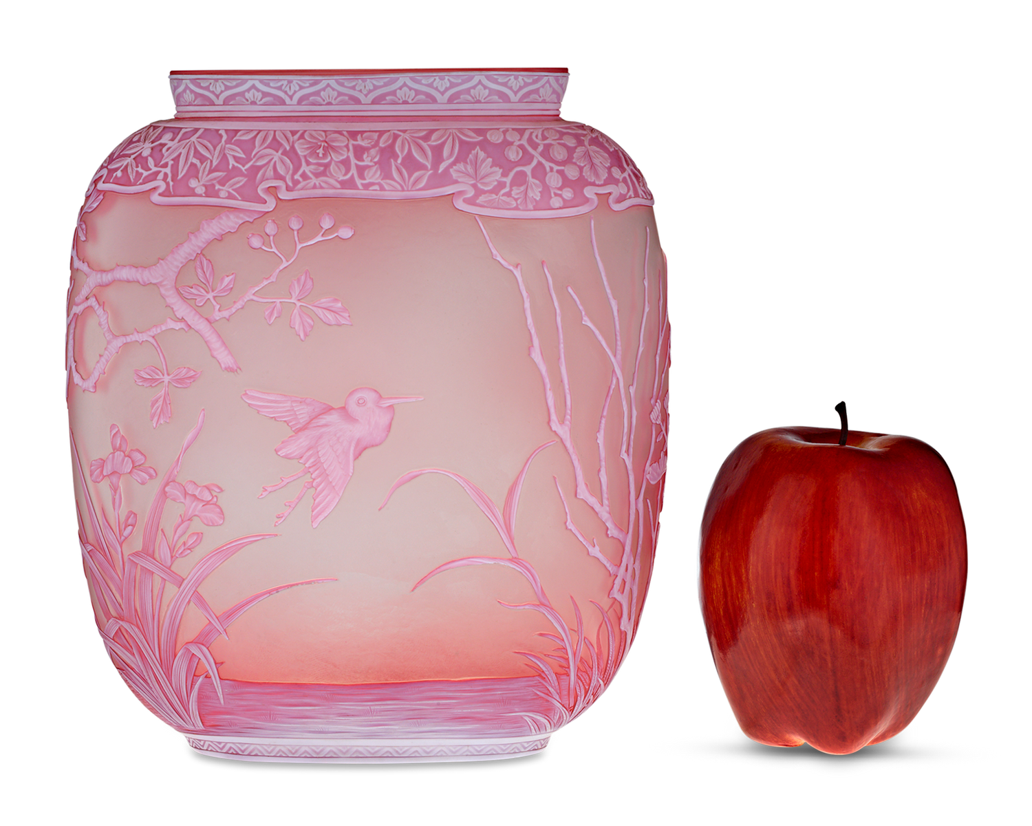 Thomas Webb & Sons Two-Color Cameo Vase