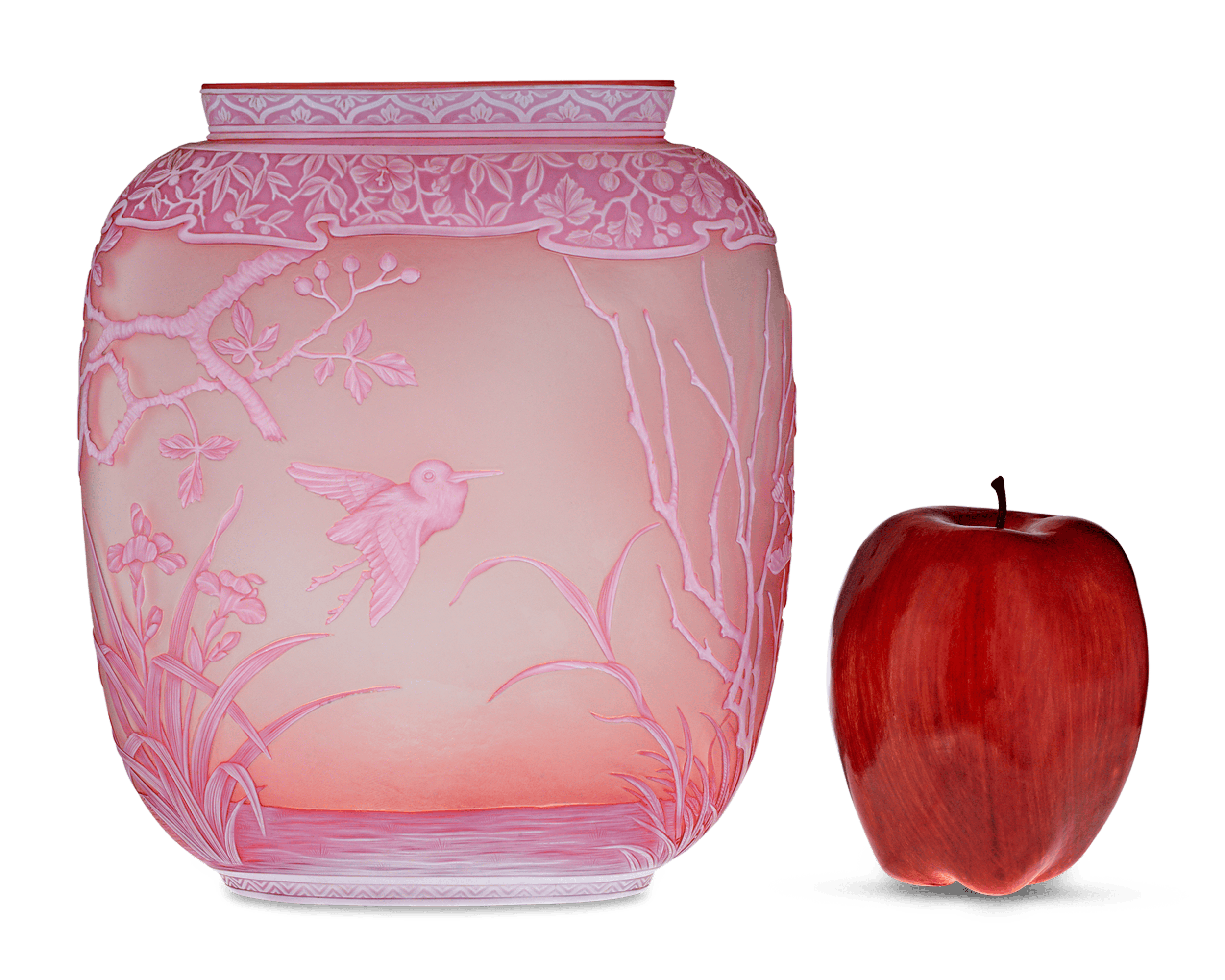 Thomas Webb & Sons Two-Color Cameo Vase