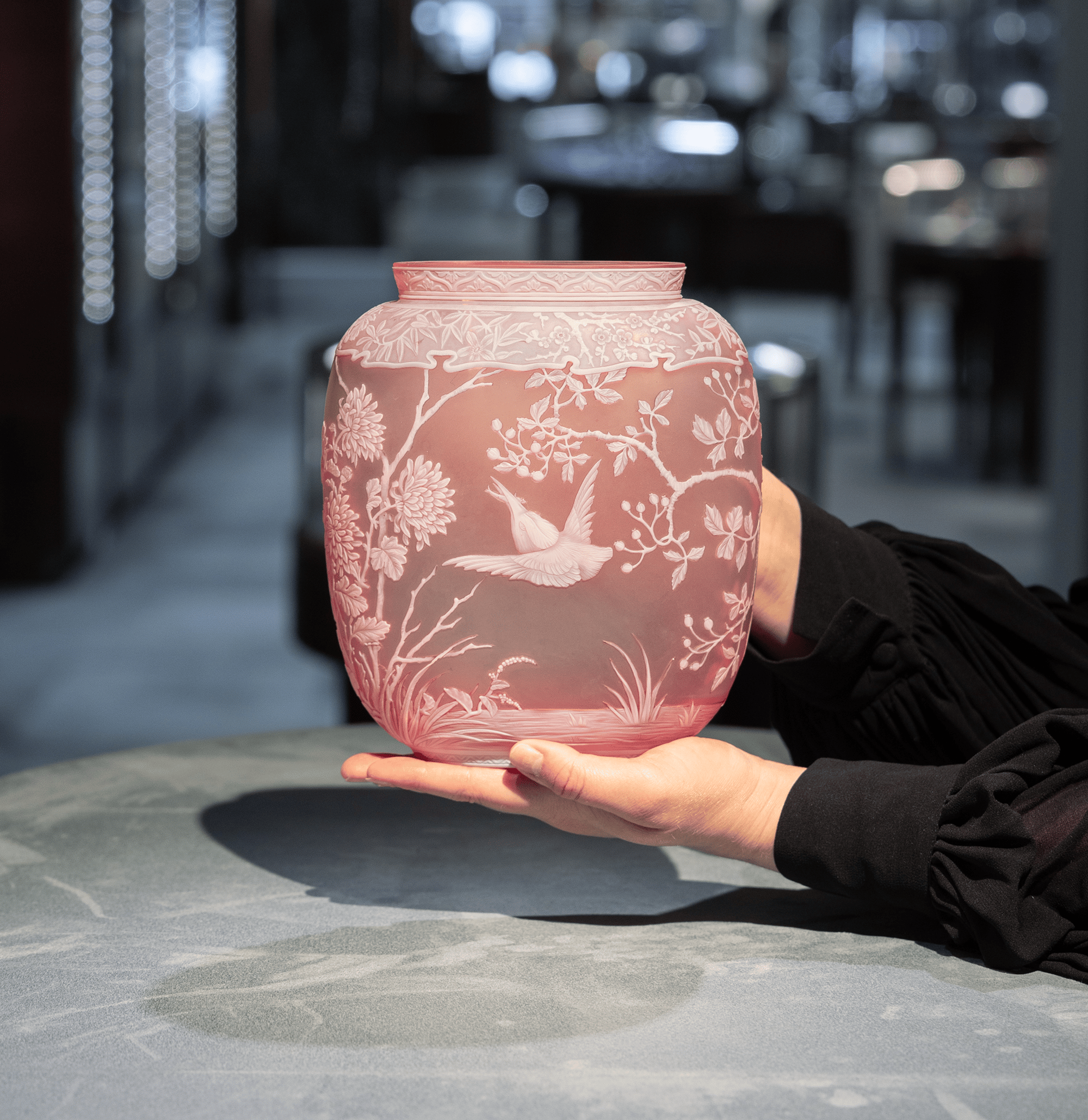 Thomas Webb & Sons Two-Color Cameo Vase