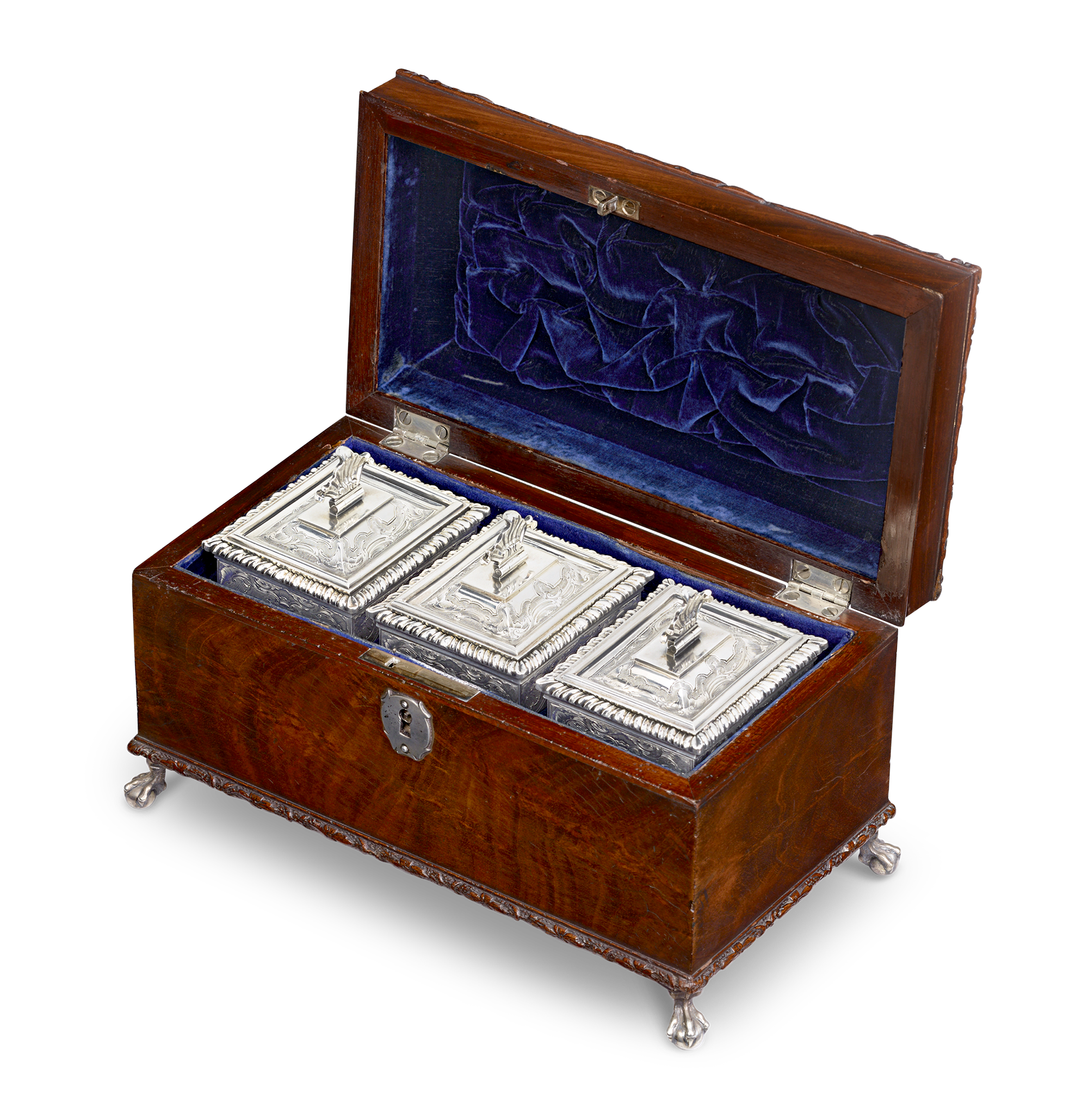 Georgian Silver Tea Caddy Set by James Shruder