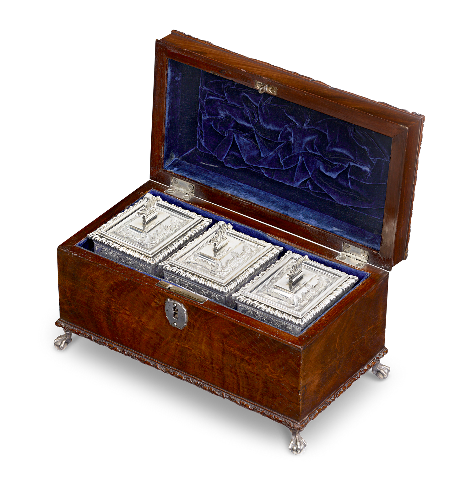 Georgian Silver Tea Caddy Set by James Shruder