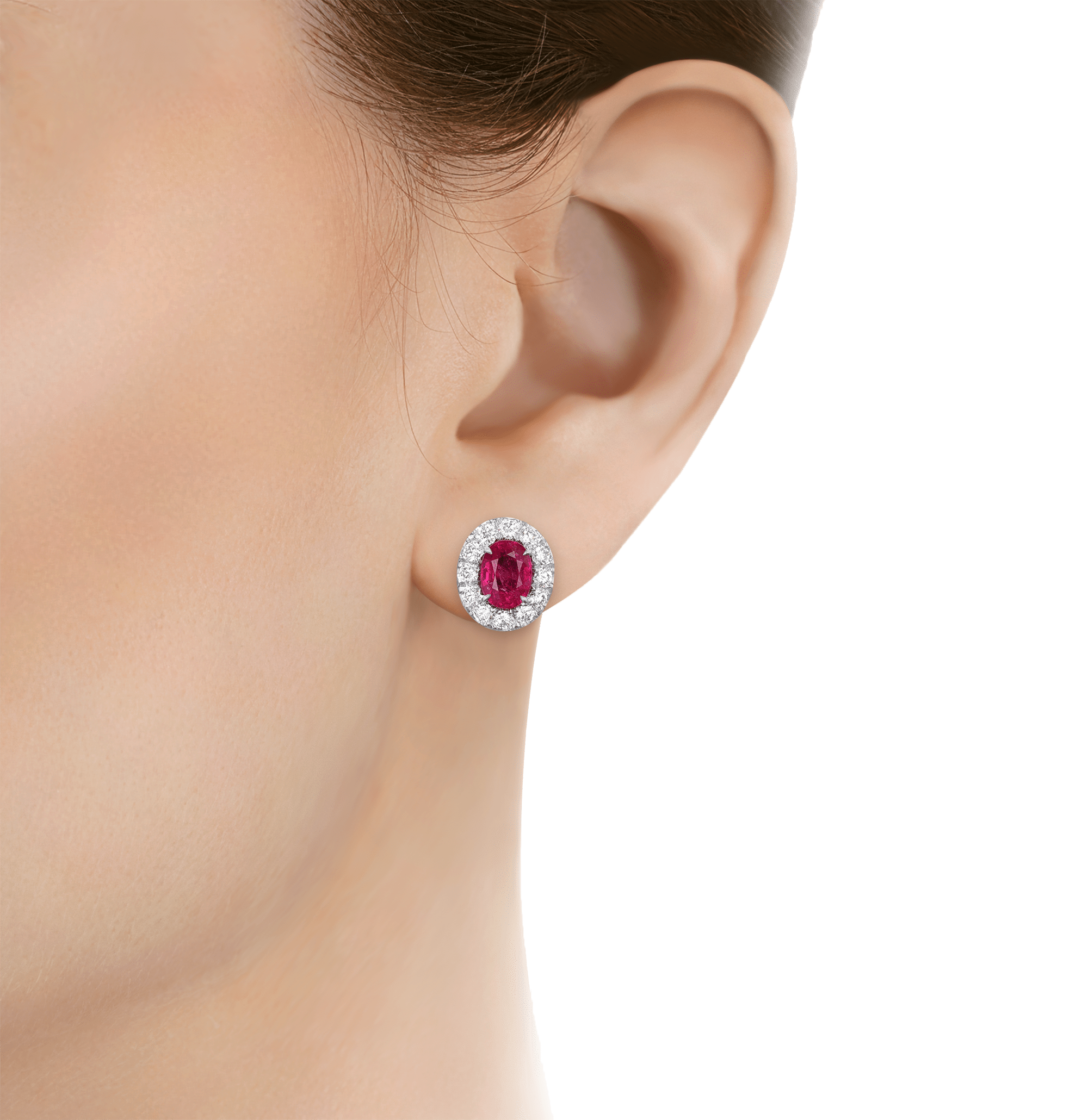 Mozambique Ruby and Diamond Earrings