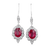 Mozambique Ruby Dangle Earrings, 4.48 carats