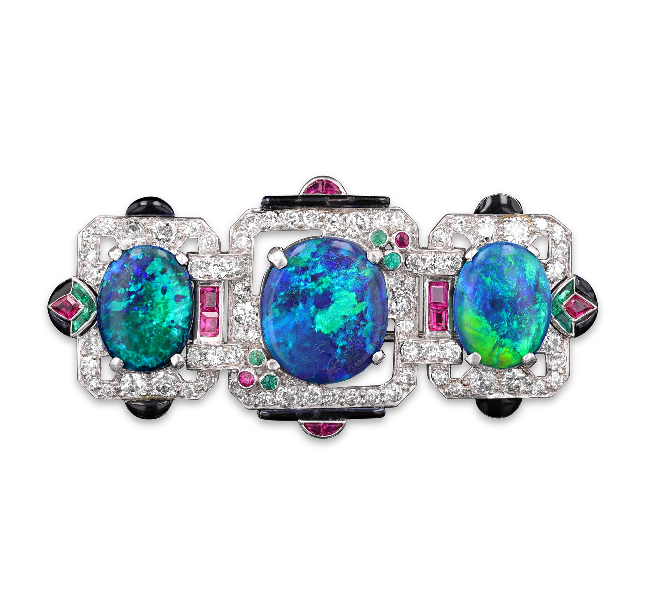 Art Deco Black Opal Brooch