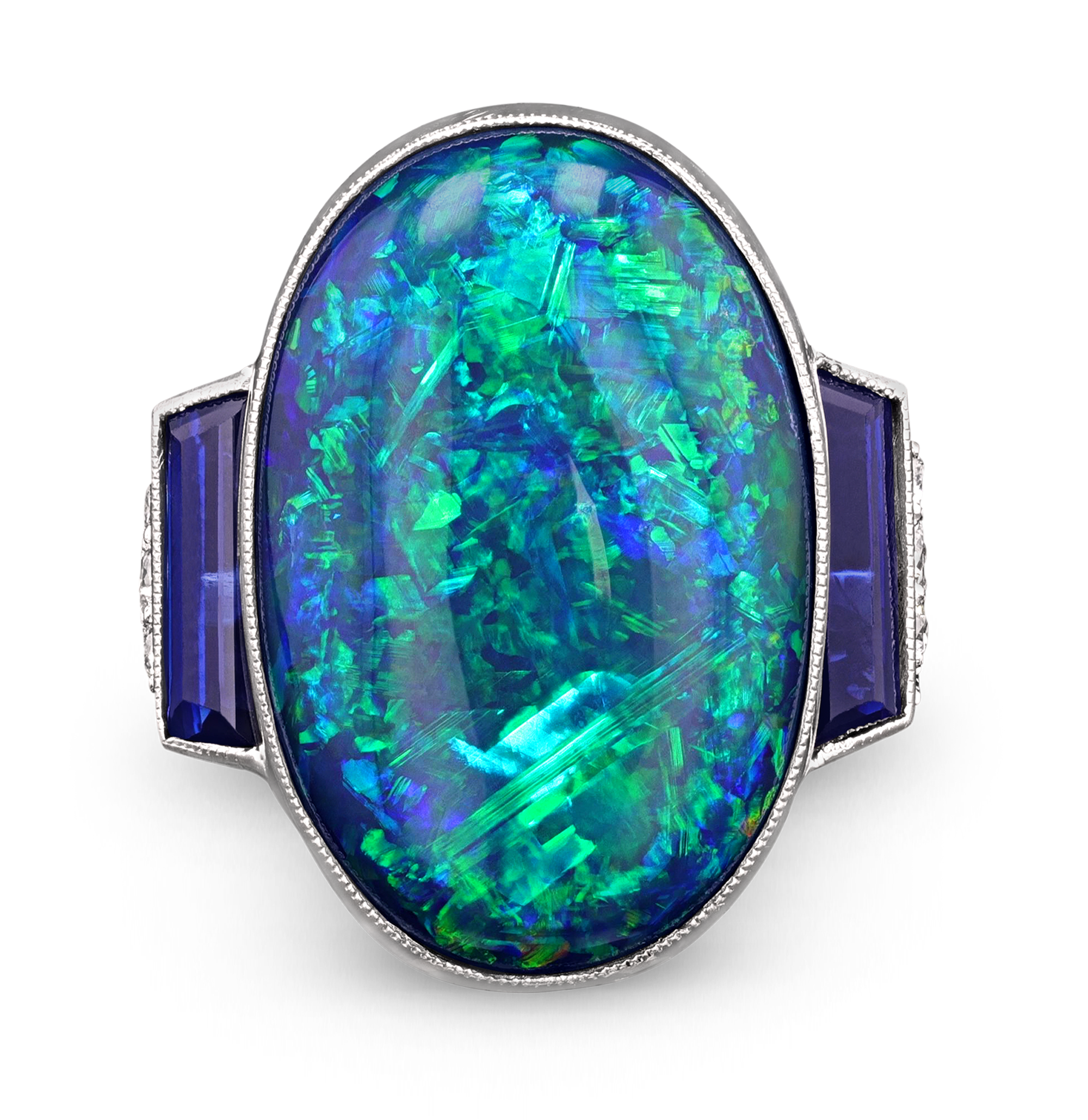 Australian Black Opal Ring, 11.80 carats