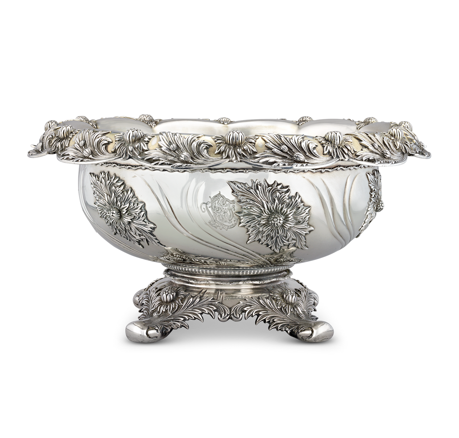 Tiffany & Co. Chrysanthemum Punch Bowl and Ladle