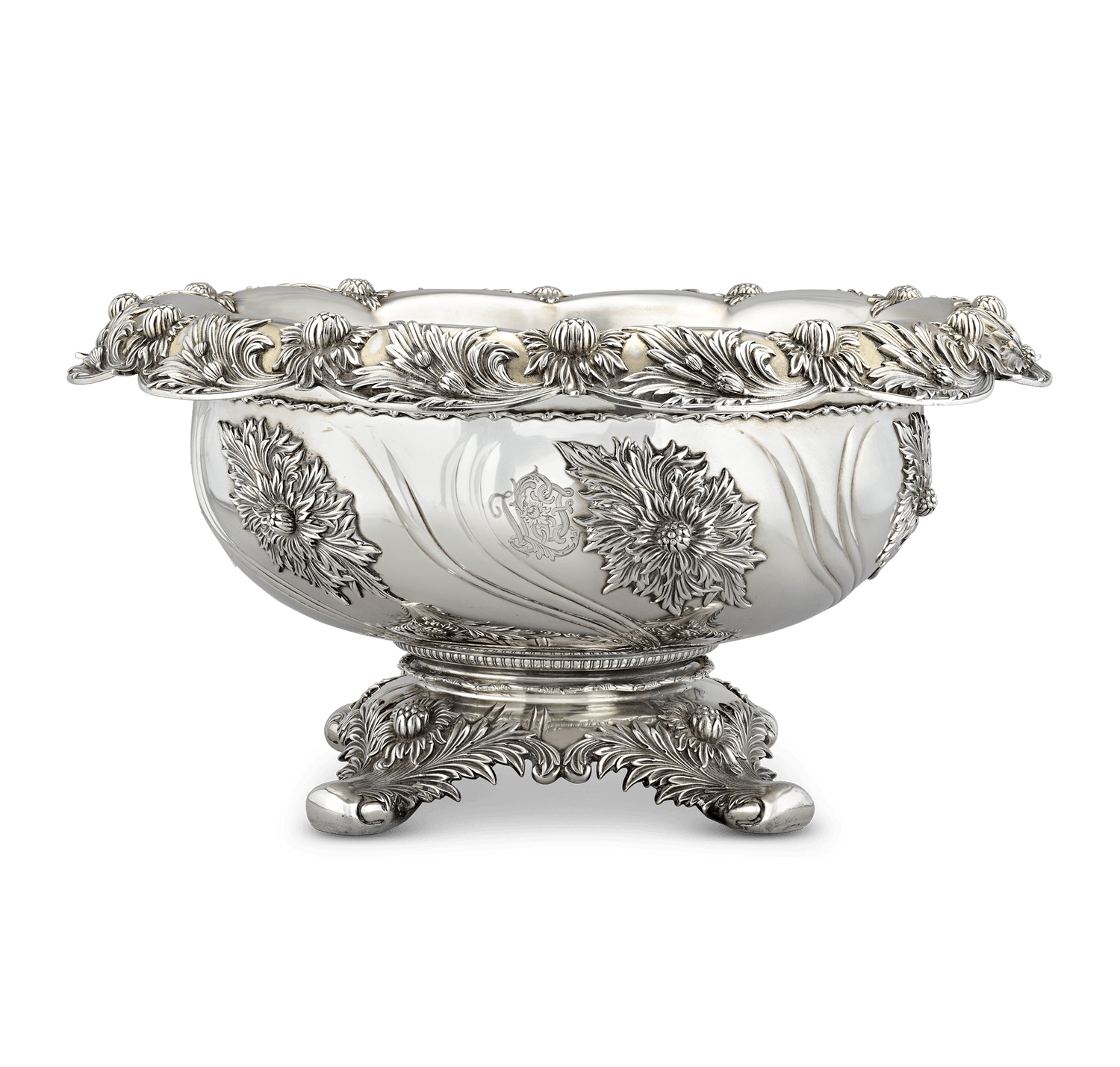 Tiffany & Co. Chrysanthemum Punch Bowl and Ladle