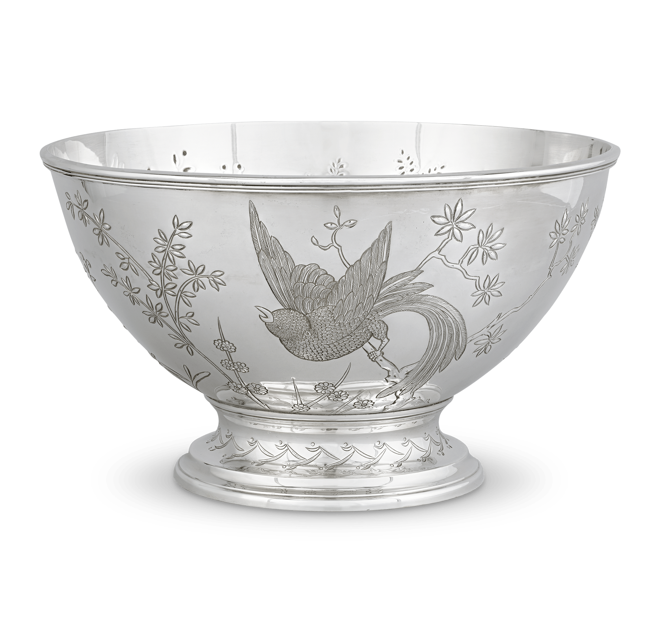 Tiffany & Co. Silver Punchbowl with Bird