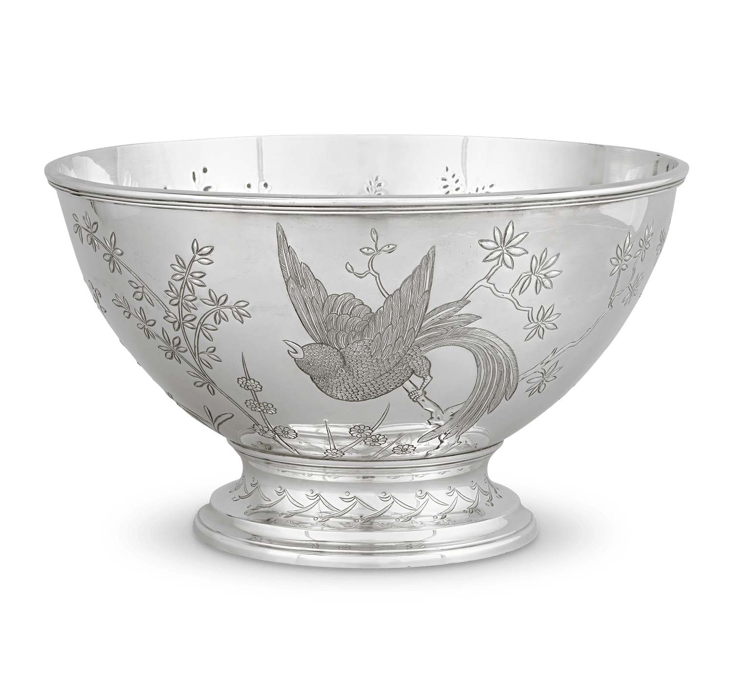 Tiffany & Co. Silver Punchbowl with Bird