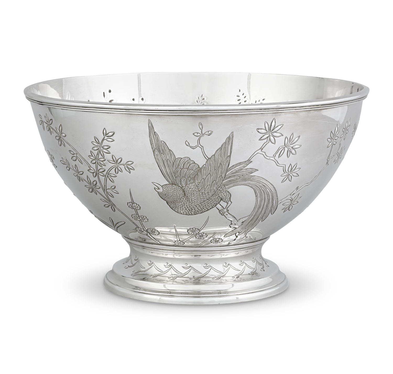 Tiffany & Co. Silver Punchbowl with Bird