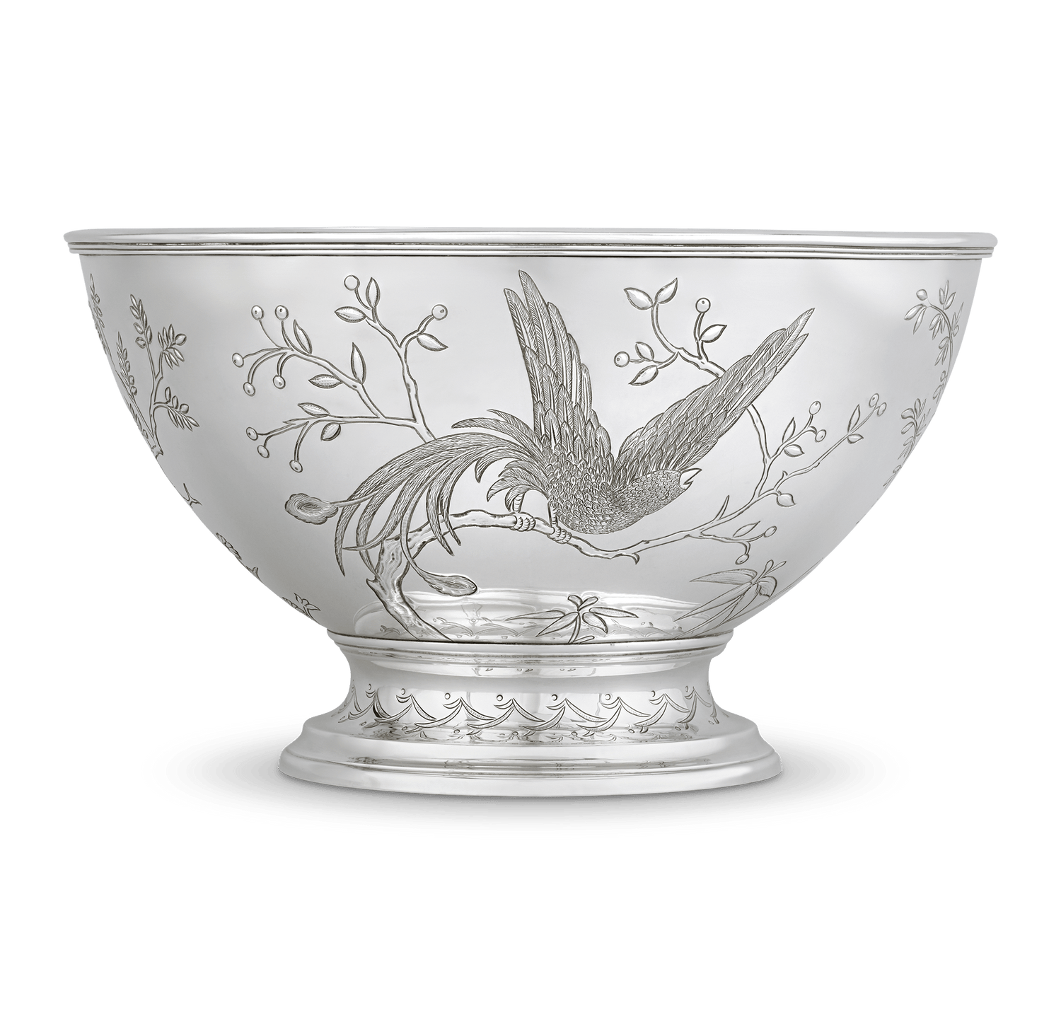 Tiffany & Co. Silver Punchbowl with Bird