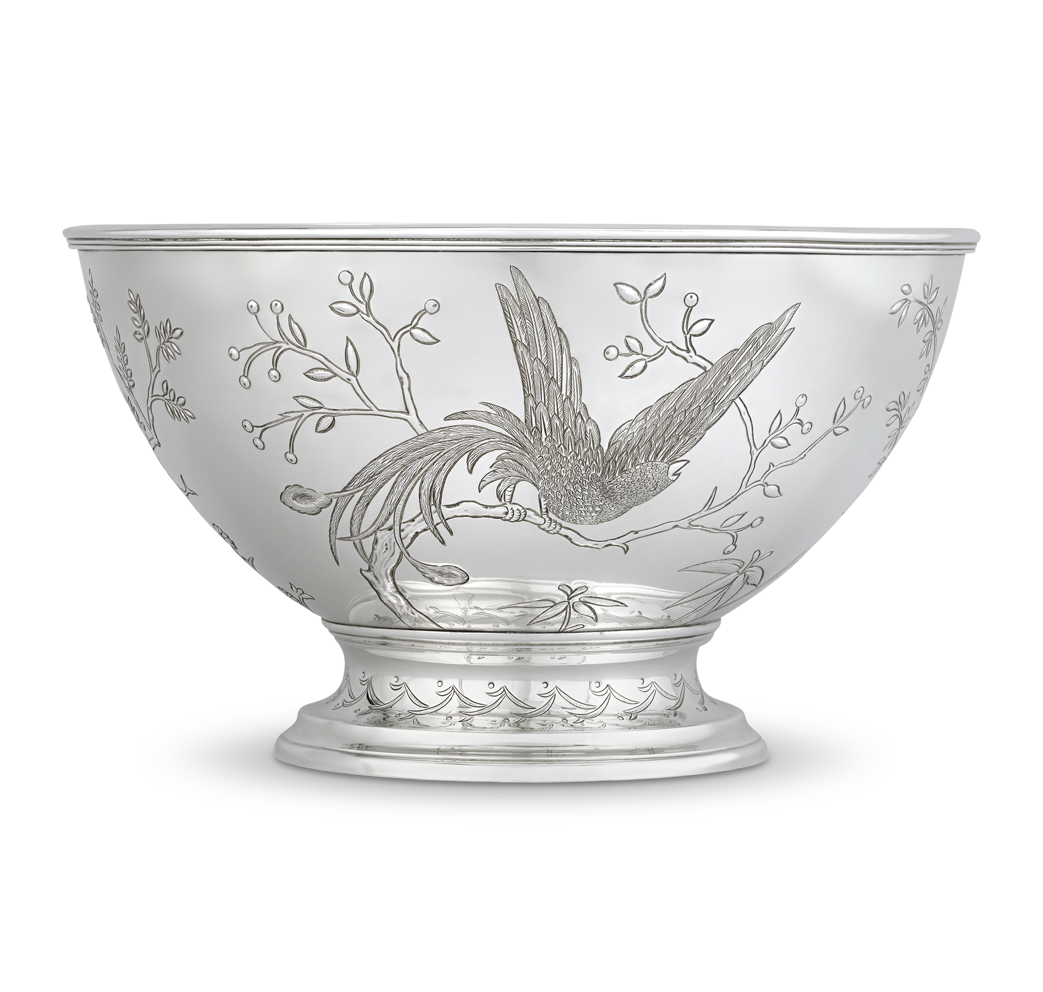 Tiffany & Co. Silver Punchbowl with Bird