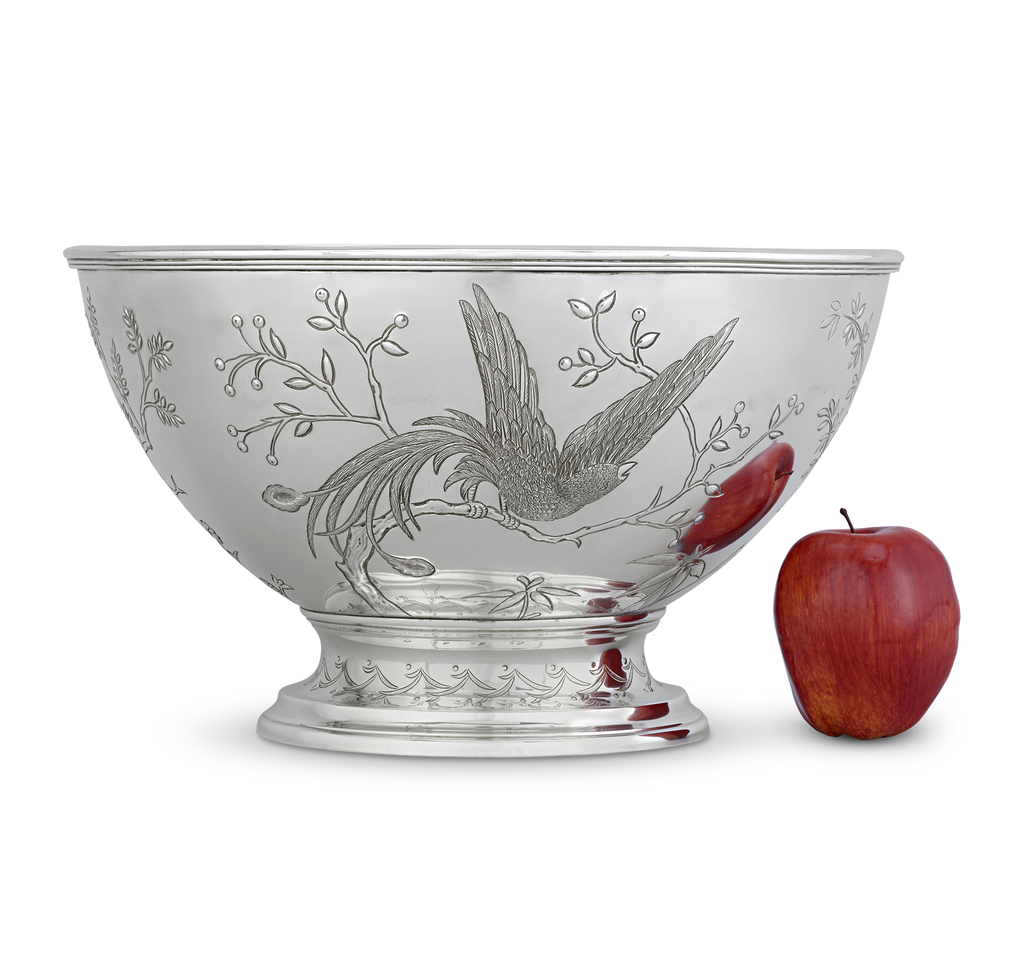 Tiffany & Co. Silver Punchbowl with Bird