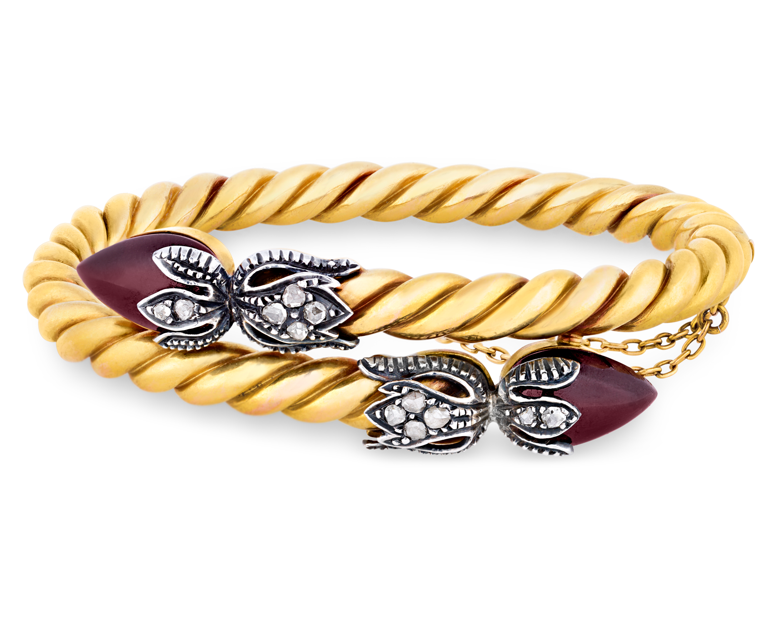 Victorian Garnet Snake Bracelet, 8.00 carats