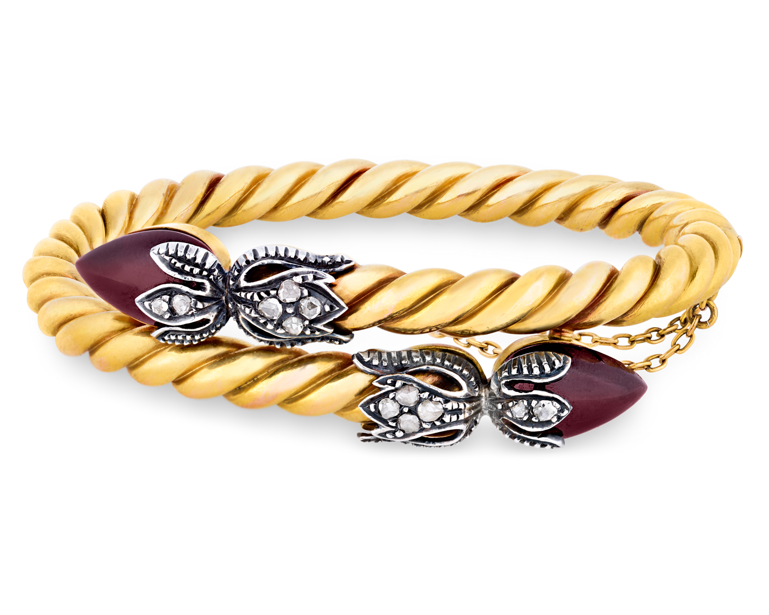 Victorian Garnet Snake Bracelet, 8.00 carats