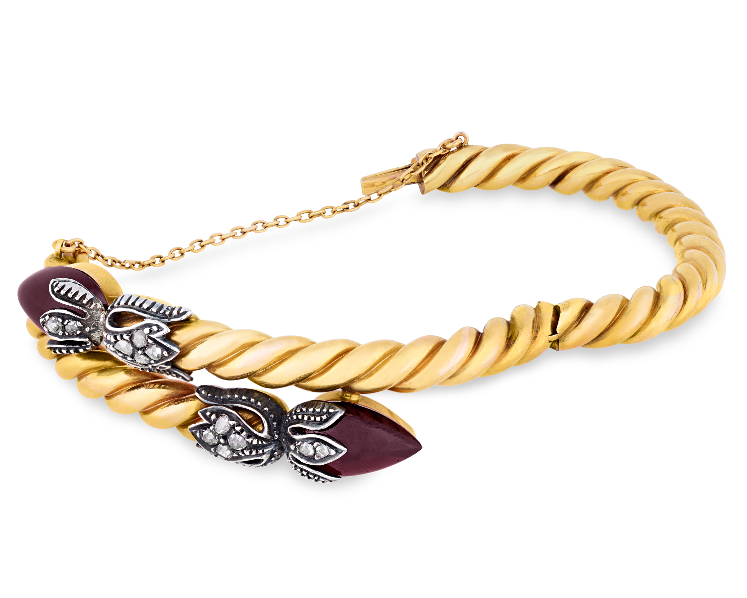 Victorian Garnet Snake Bracelet, 8.00 carats