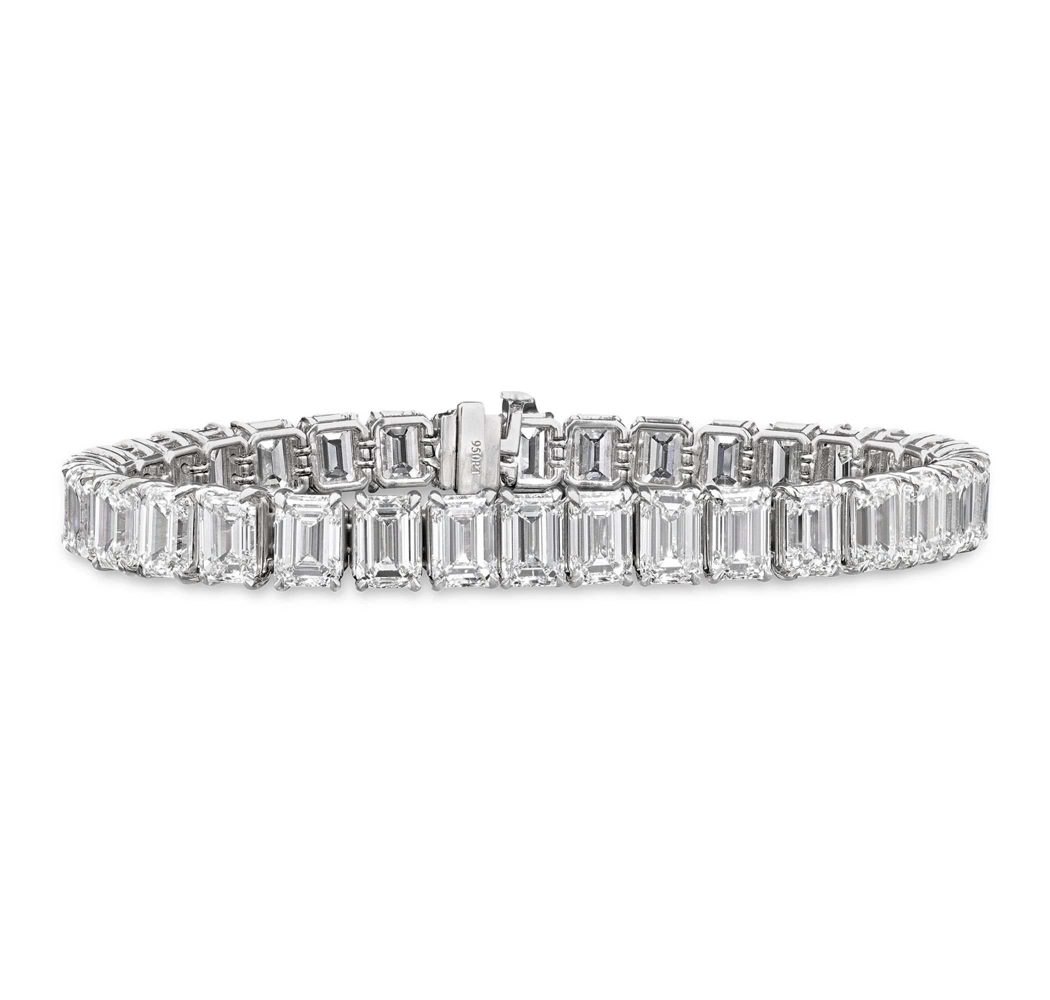 Emerald Cut Diamond Line Bracelet, 34.17 carats