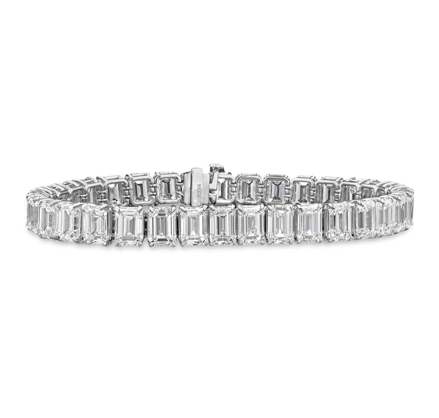 Emerald Cut Diamond Line Bracelet, 34.17 carats