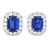 Emerald Cut Sapphire Earrings, 4.66 carats