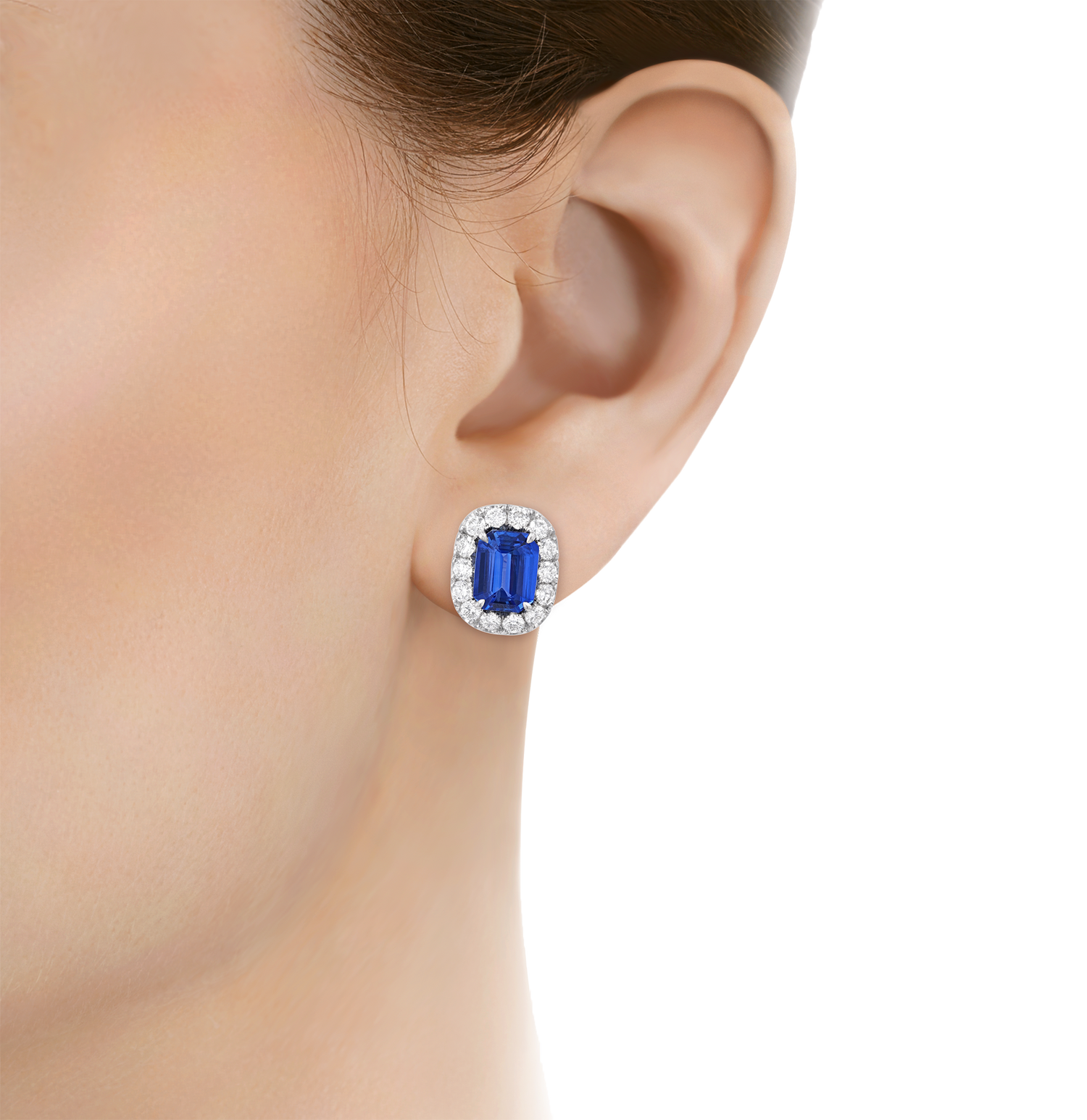 Emerald Cut Sapphire Earrings, 4.66 carats