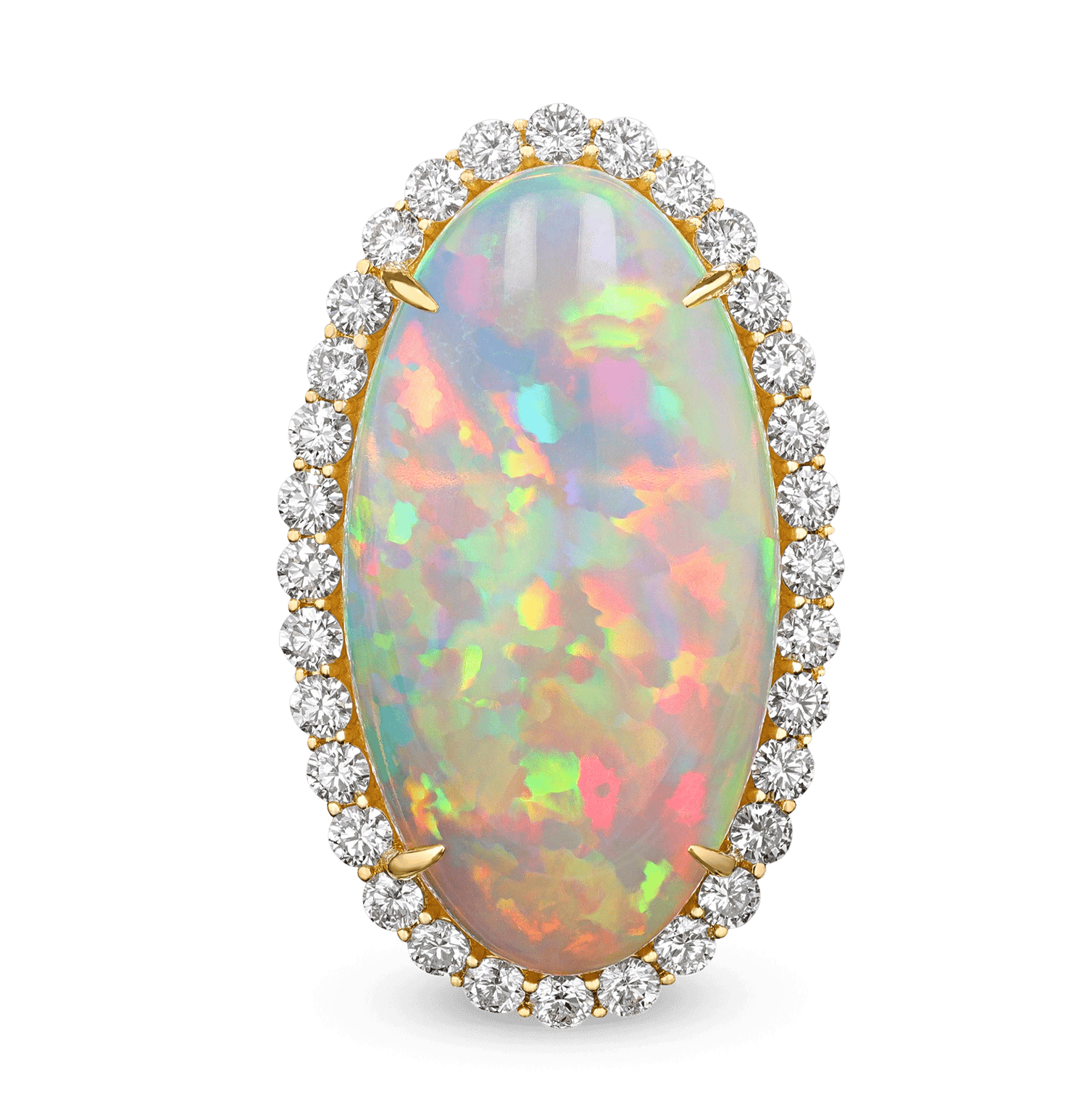 RARE !! OPALE JAUNE ET MULTICOLORE D'ETHIOPIE : 1,77 CARAT RARE !! OPALE JAUNE ET MULTICOLORE D'ETHIOPIE : 1,77 CARAT