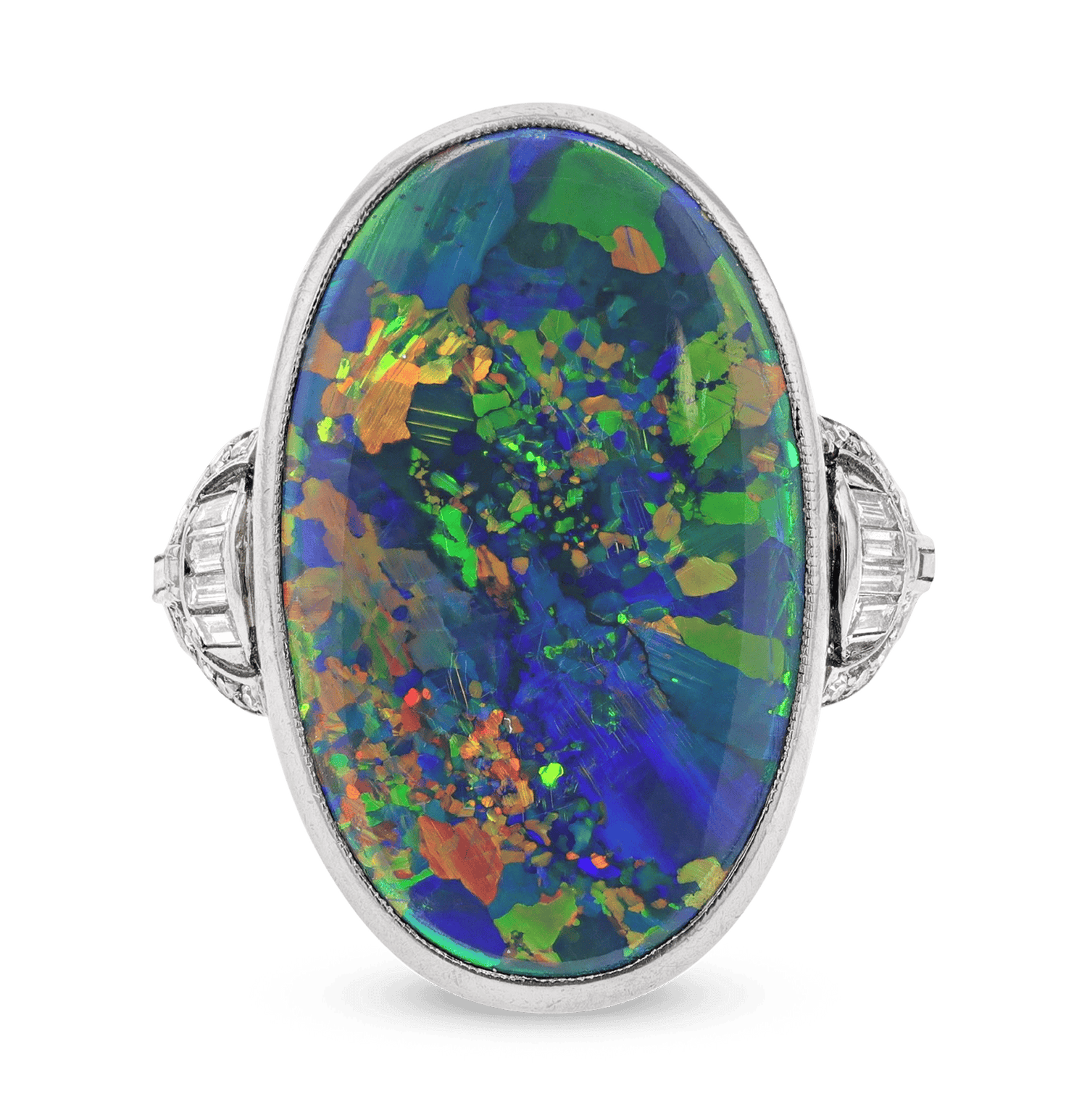 Marcus & Co. Black Opal Ring, 10.00 Carats