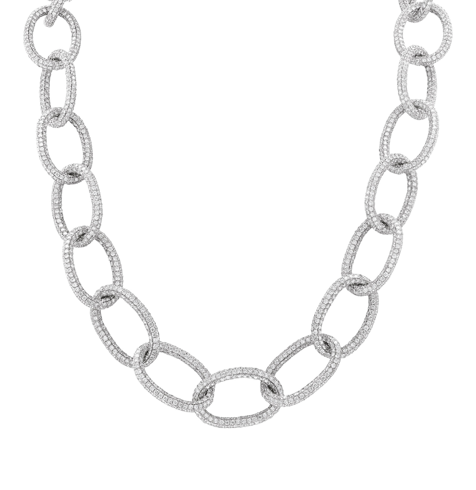 Pavé Diamond Link Necklace, 67.00 carats