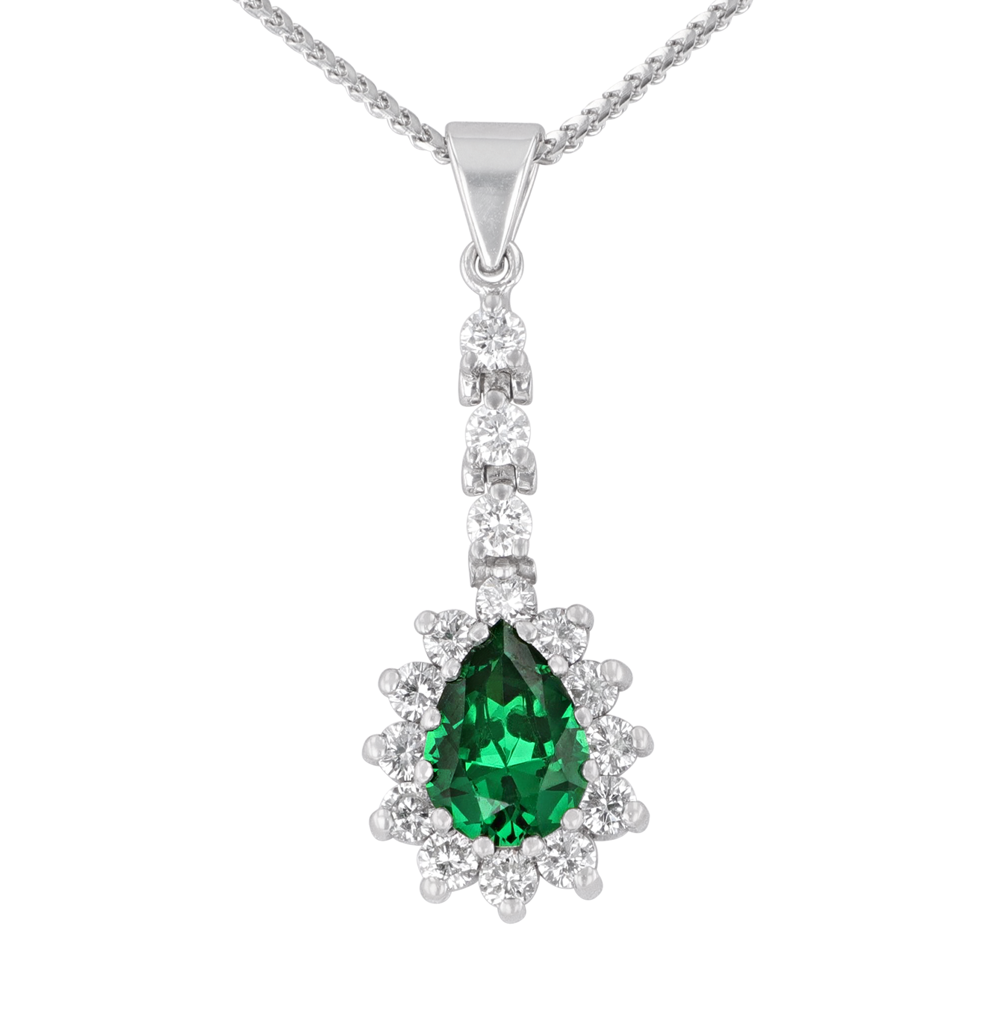 Colombian Emerald Necklace, 1.09 carats