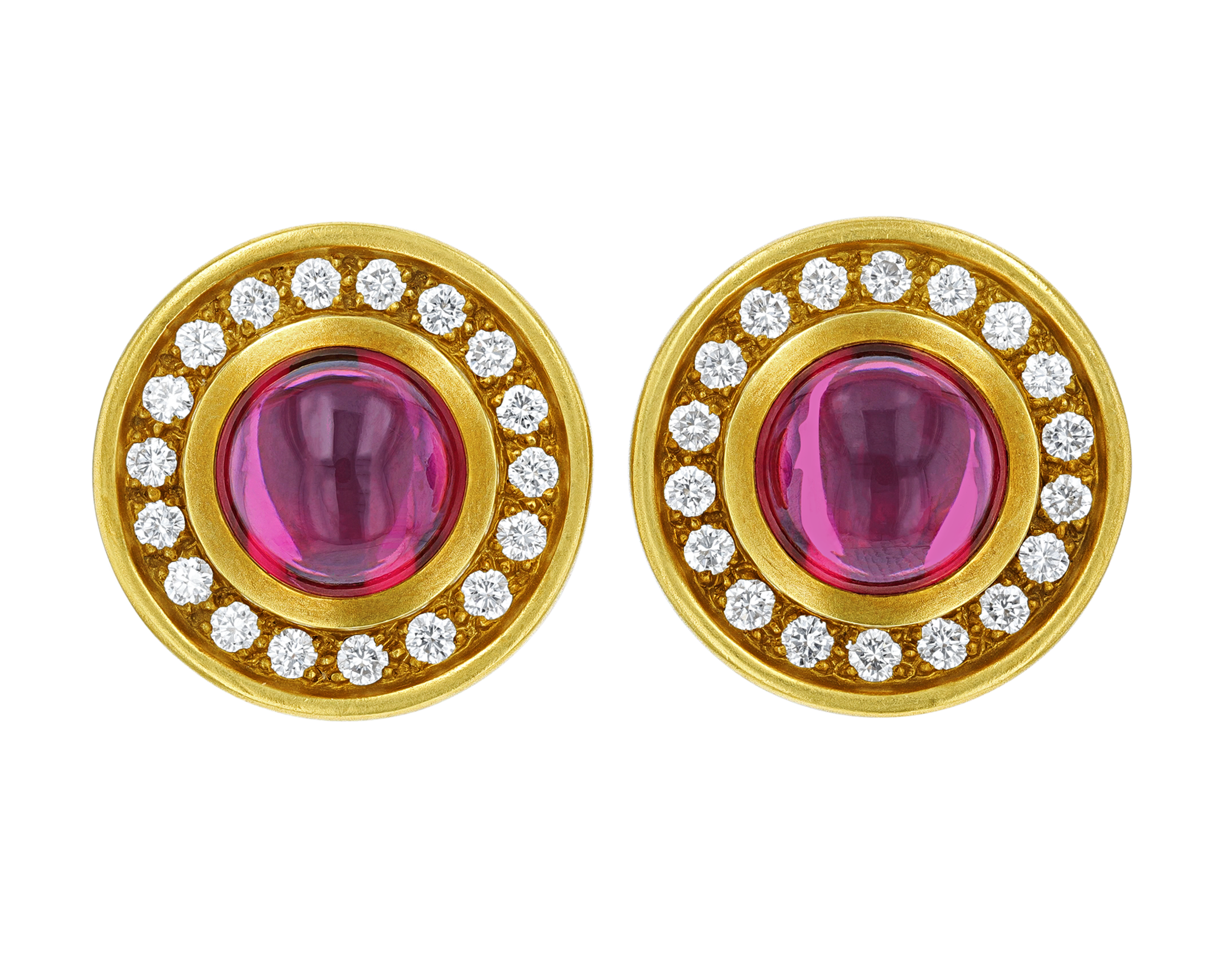 Cabochon Garnet Earrings by Kieselstein-Cord, 14.00 carats