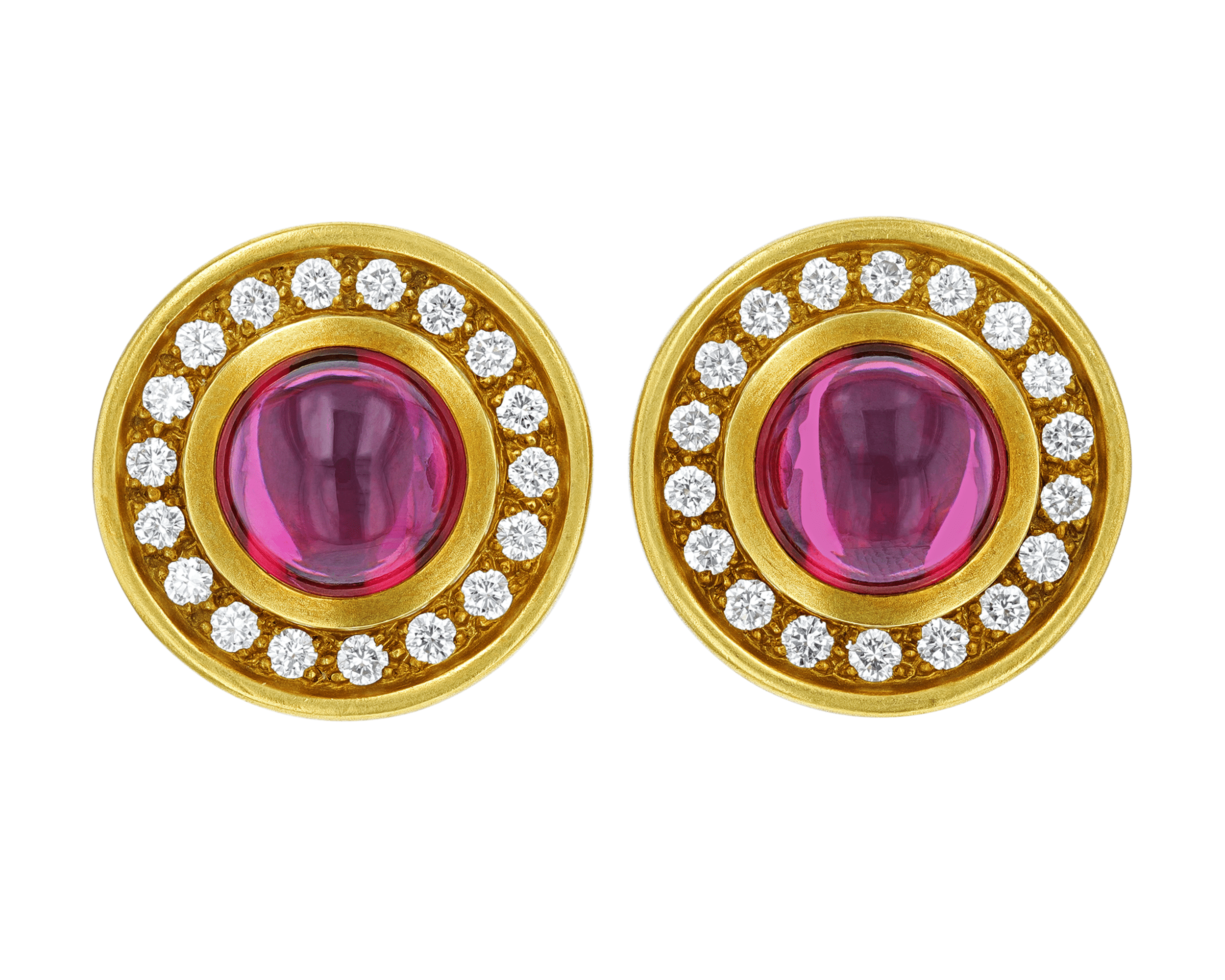 Cabochon Garnet Earrings by Kieselstein-Cord, 14.00 carats