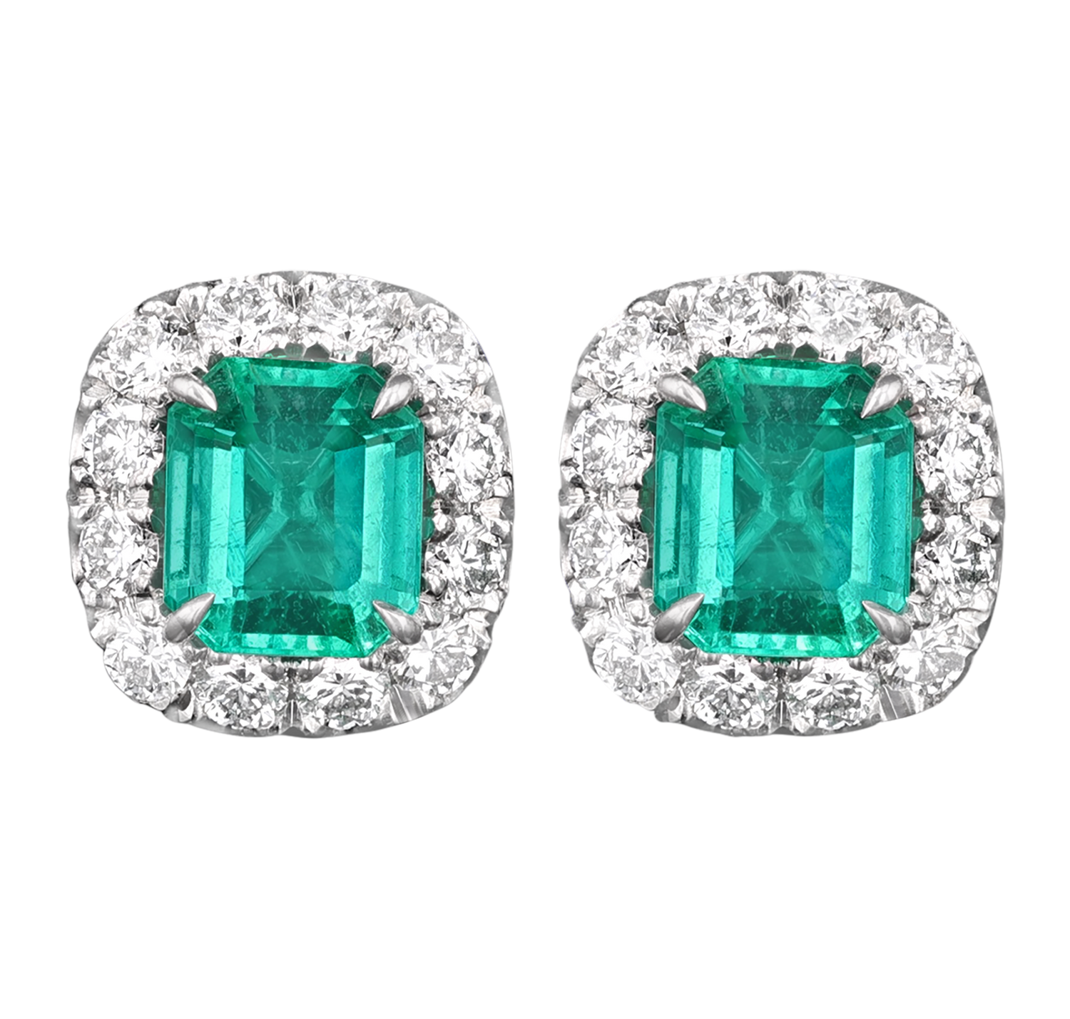 Emerald Cut Emerald Earrings, 2.66 carats