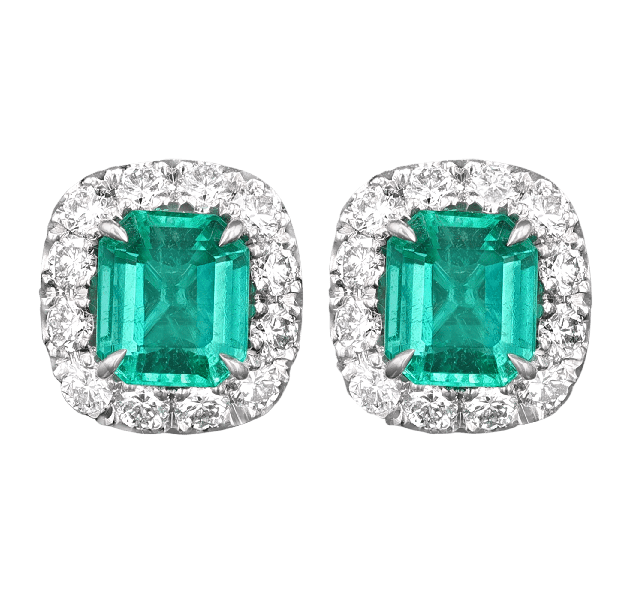Emerald Cut Emerald Earrings, 2.66 carats