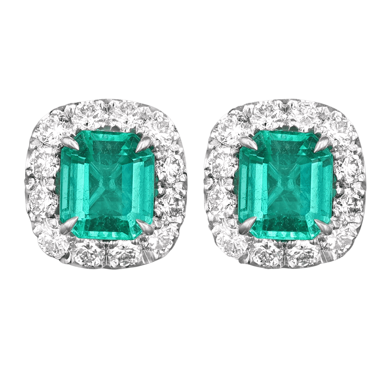 Emerald Cut Emerald Earrings, 2.66 carats