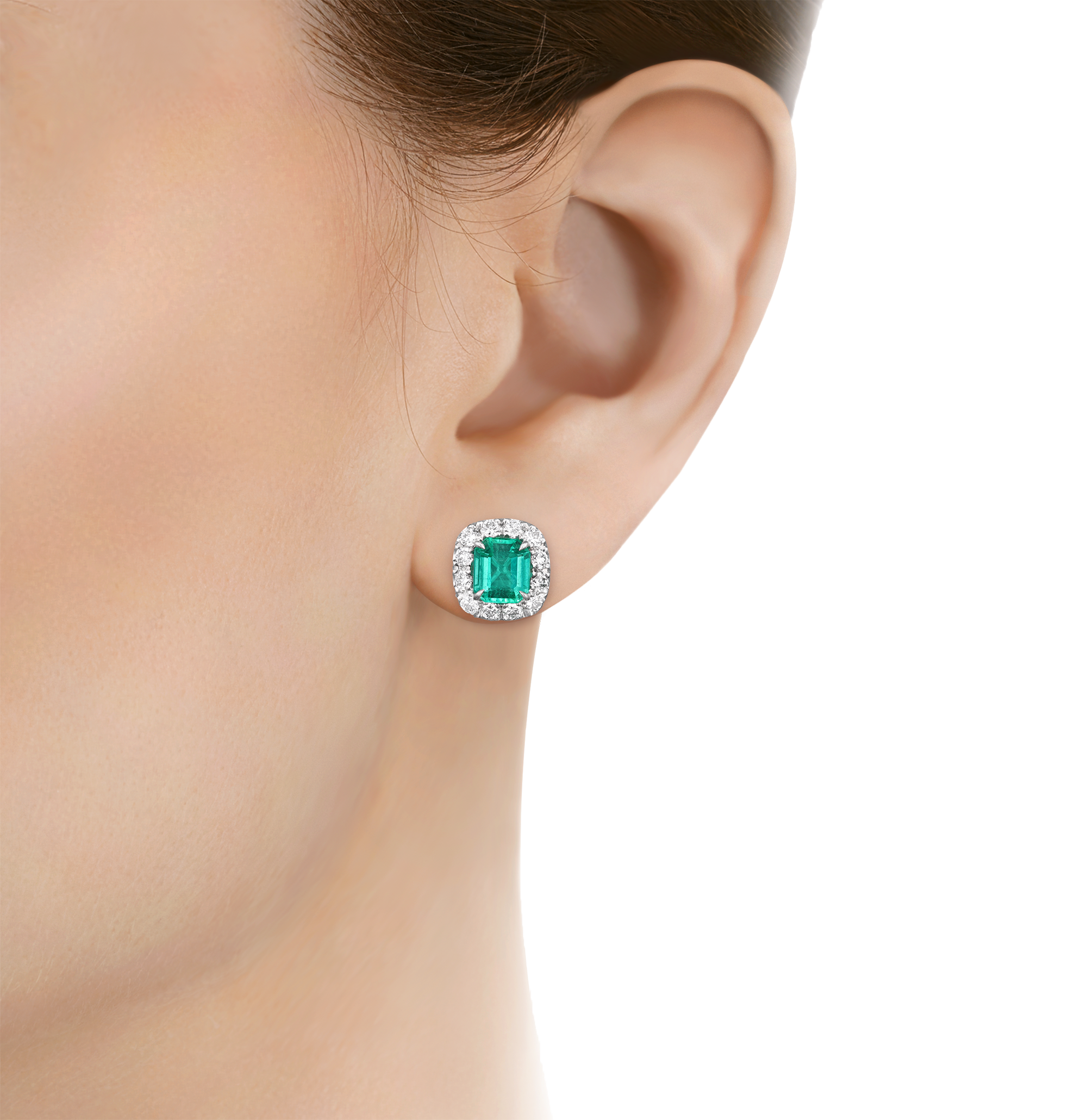 Emerald Cut Emerald Earrings, 2.66 carats