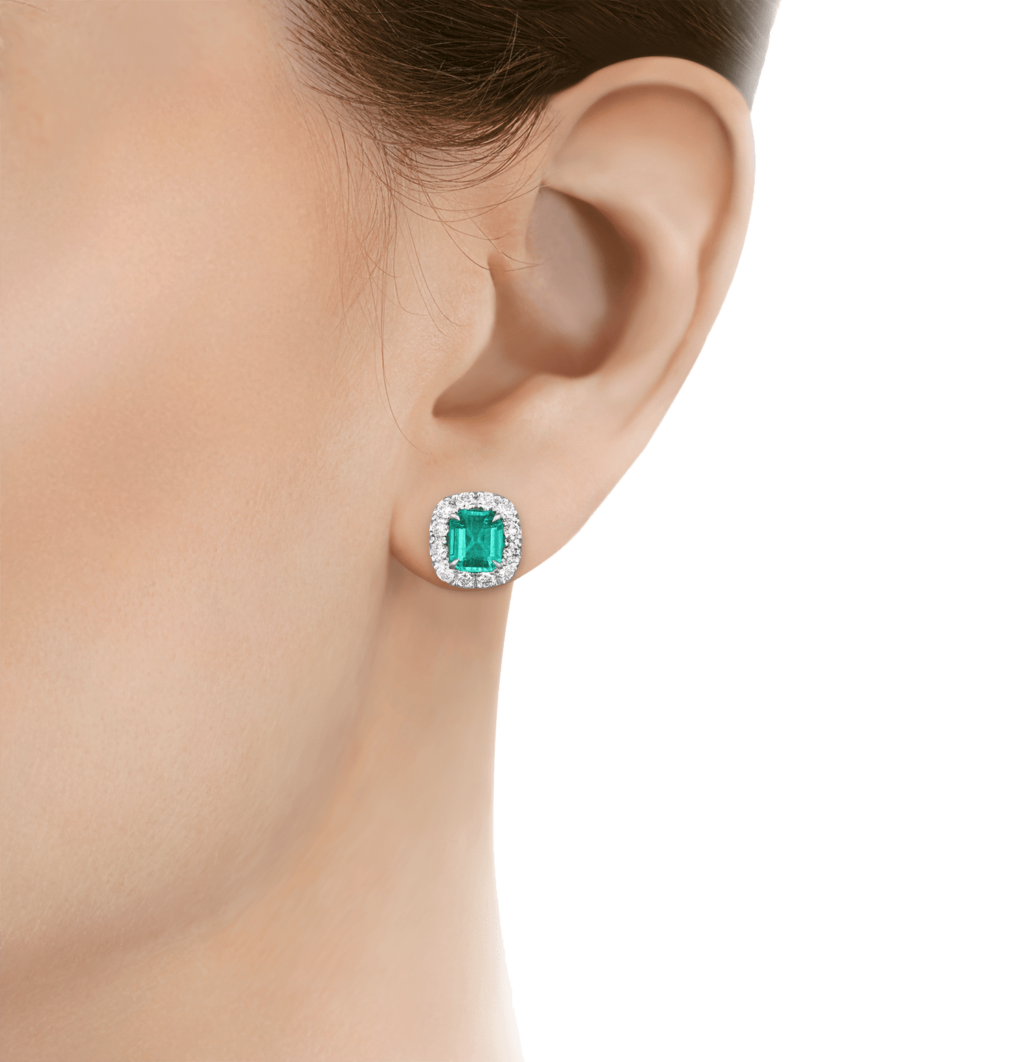 Emerald Cut Emerald Earrings, 2.66 carats