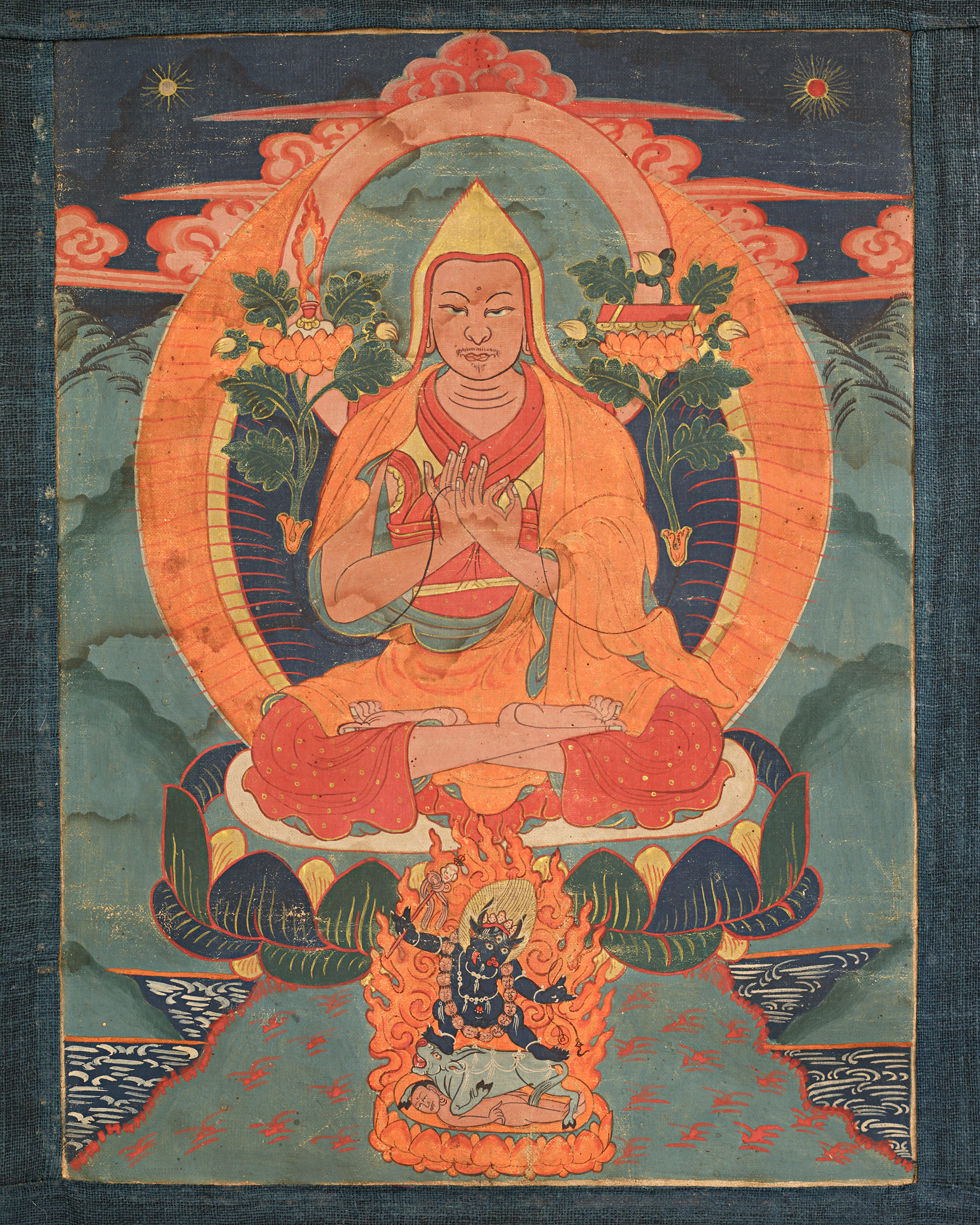 19th-Century Tibetan Thangka of Tsongkhapa