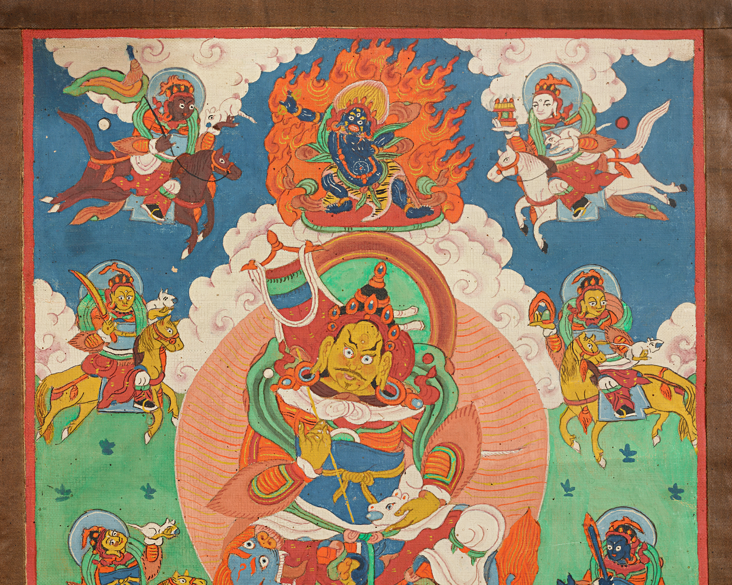 Tibetan Thangka of Vaishravana, 19th-century