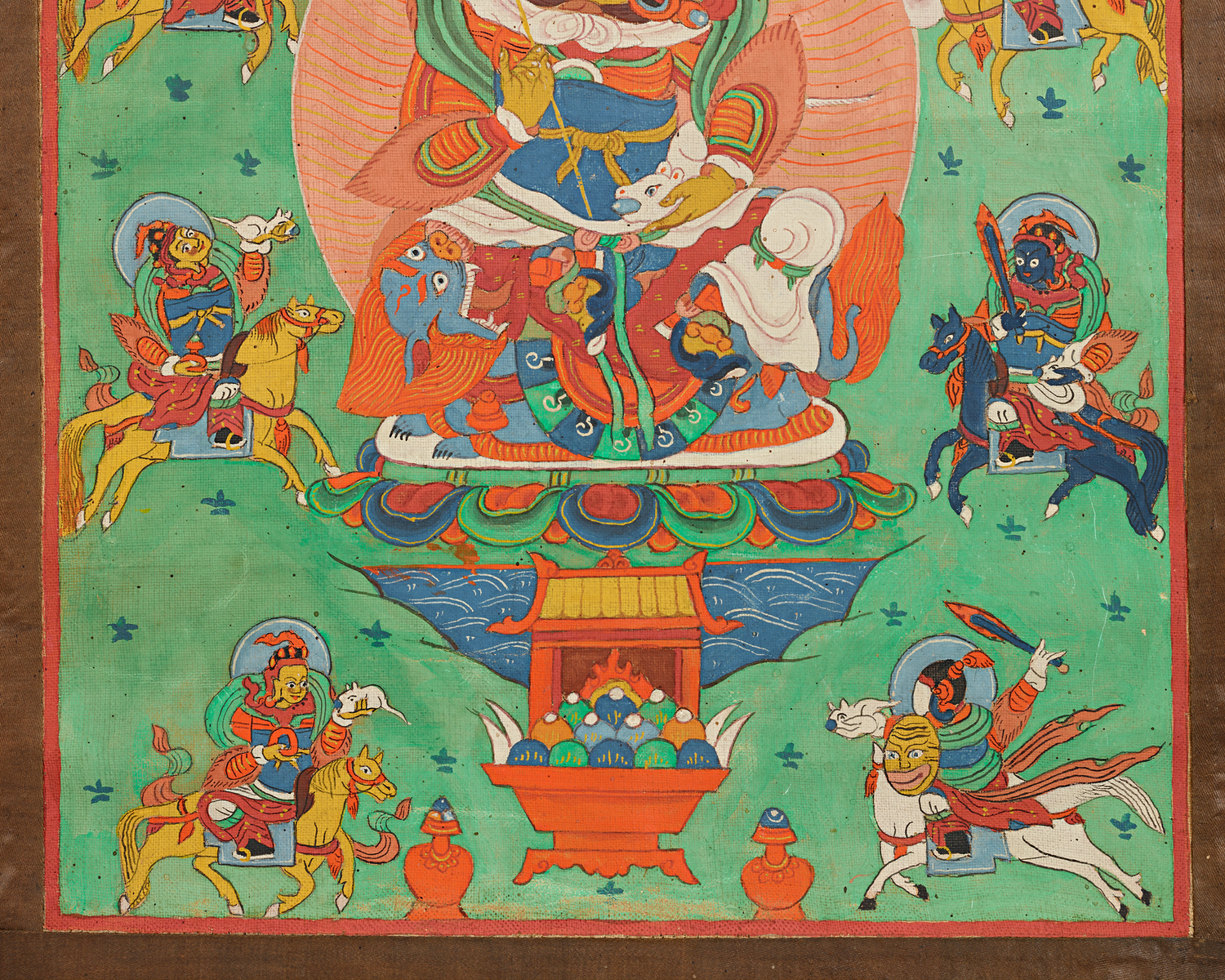 Tibetan Thangka of Vaishravana, 19th-century