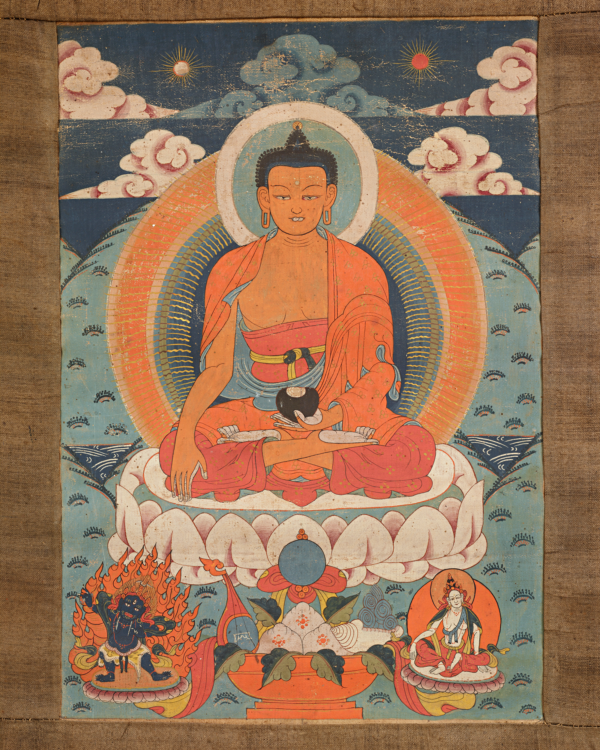 19th-Century Tibetan Thangka of Shakyamuni Buddha