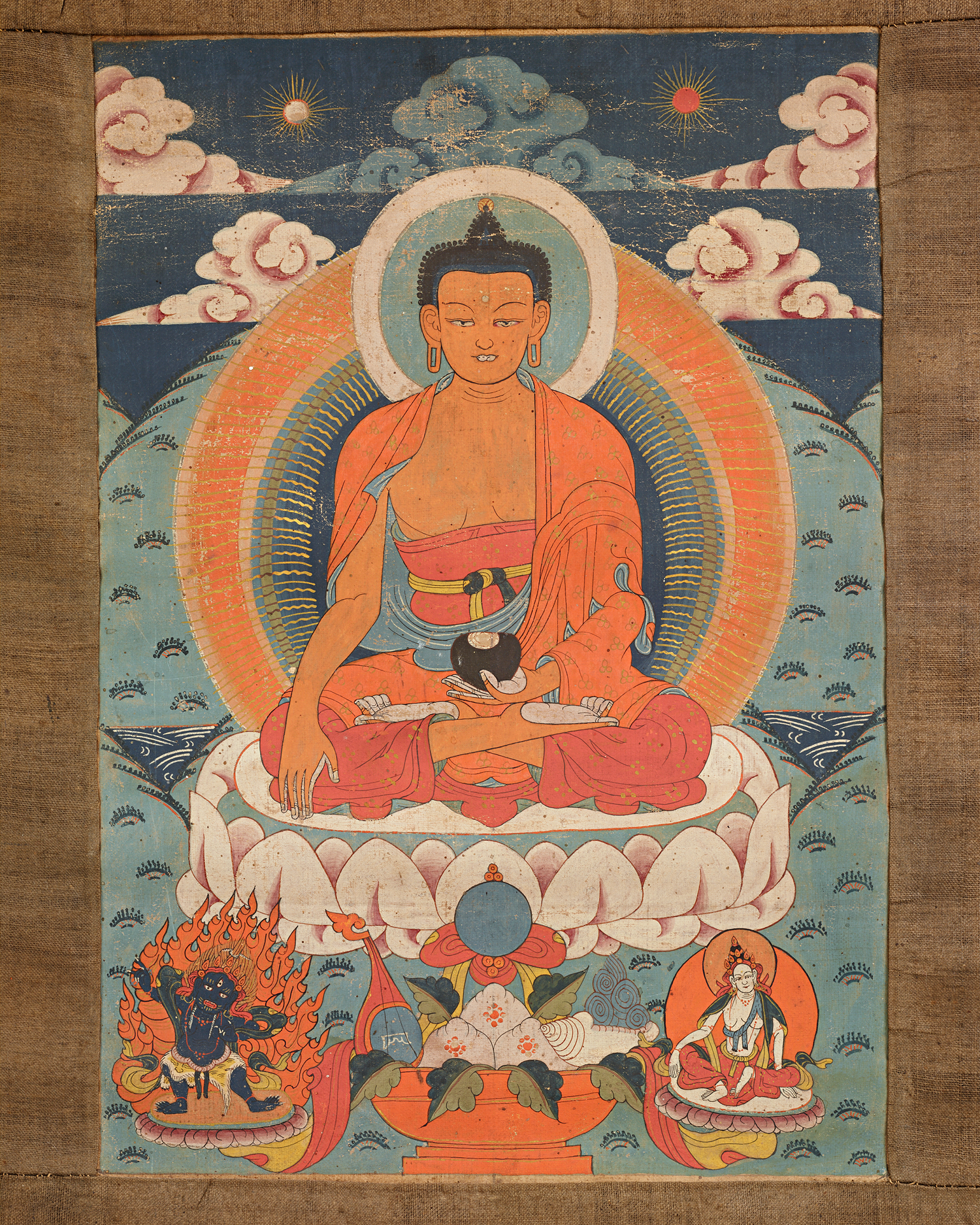 19th-Century Tibetan Thangka of Shakyamuni Buddha